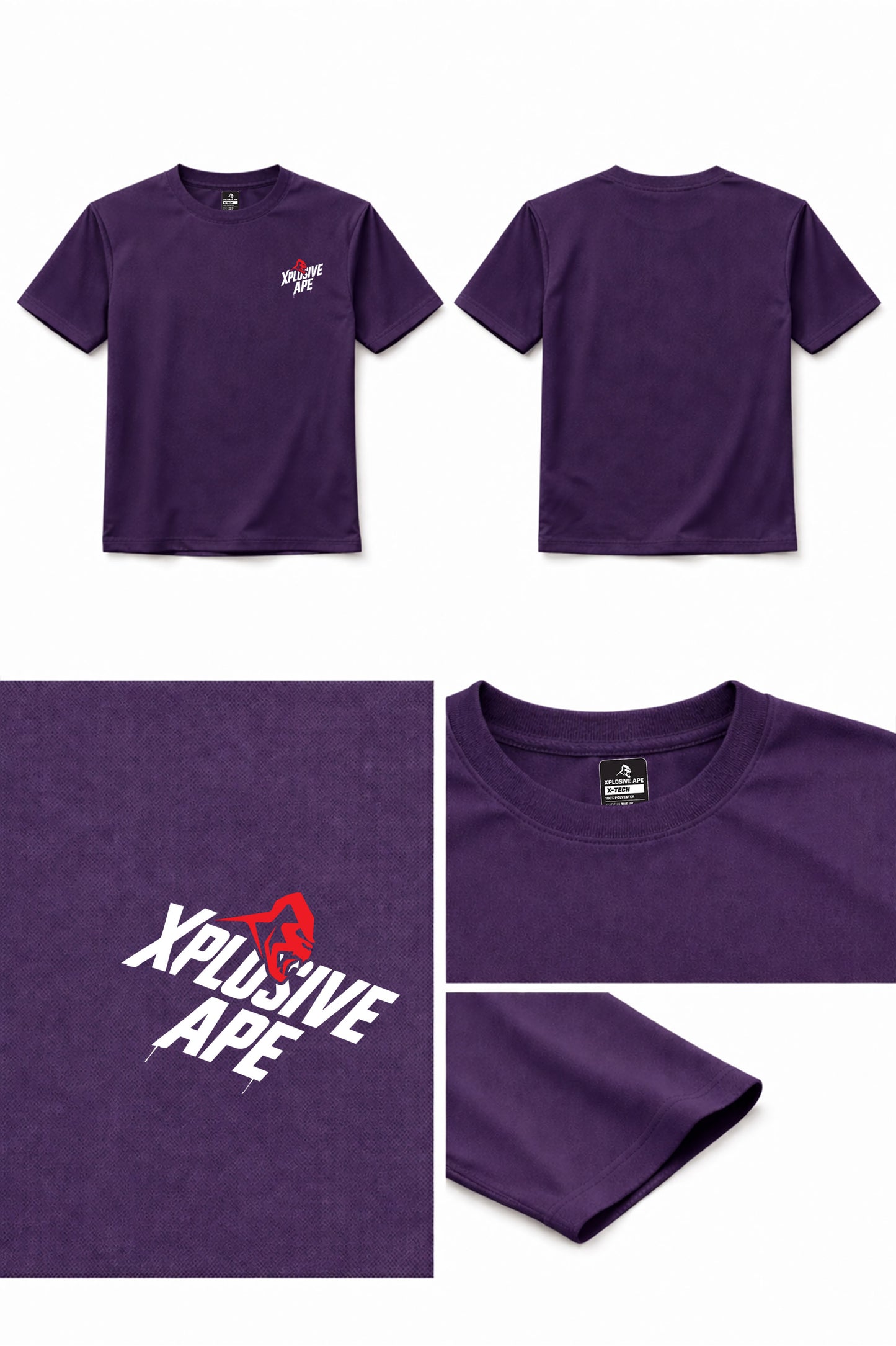 XAPE Classic Stencil Logo X Tech Tee - Purple