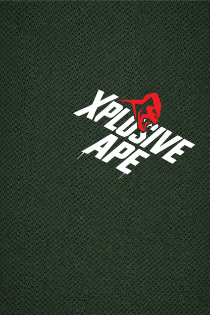 XAPE Classic Stencil Logo X Tech Tee - Forest Green