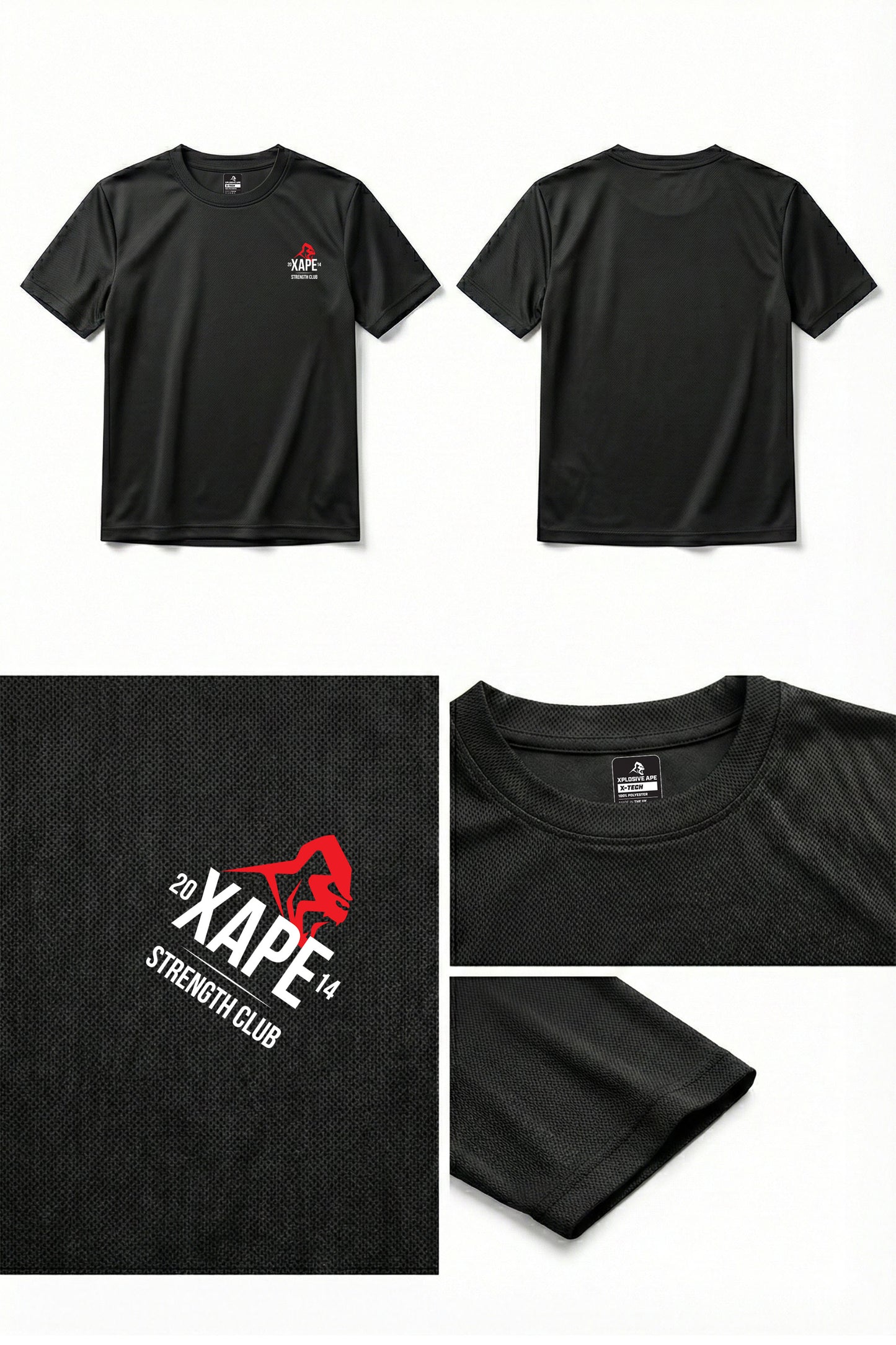 XAPE Classic Strength X Tech Tee - Black