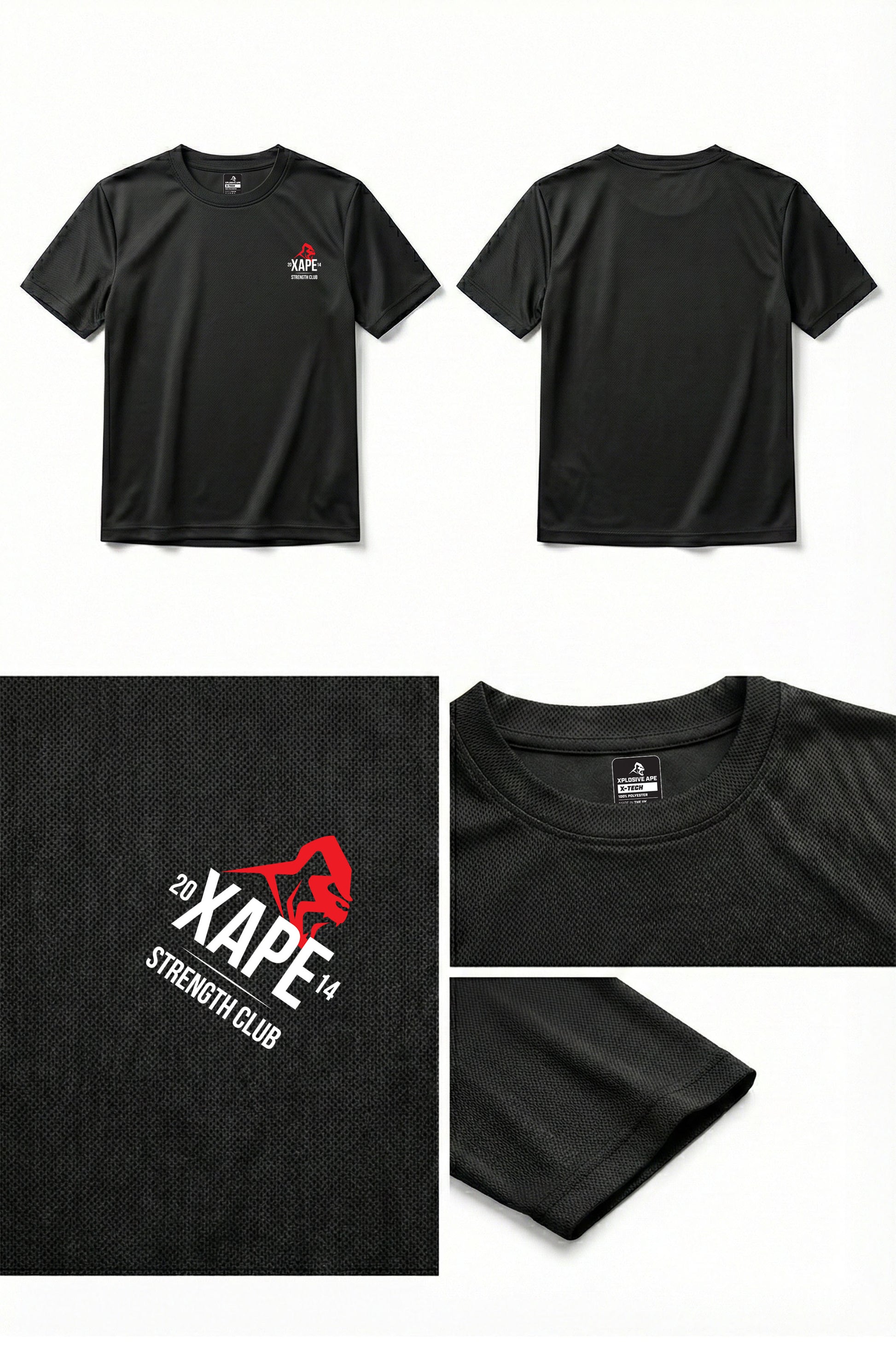 XAPE Classic Strength X Tech Tee - Black