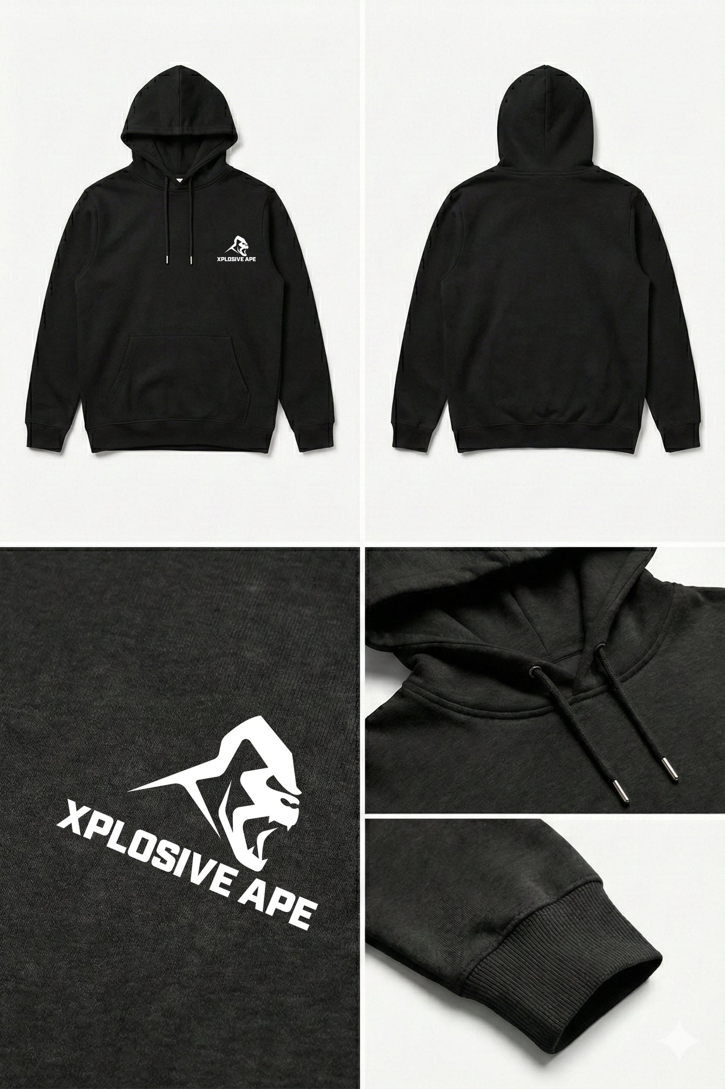XAPE Classic V2 String Hoodie - Black