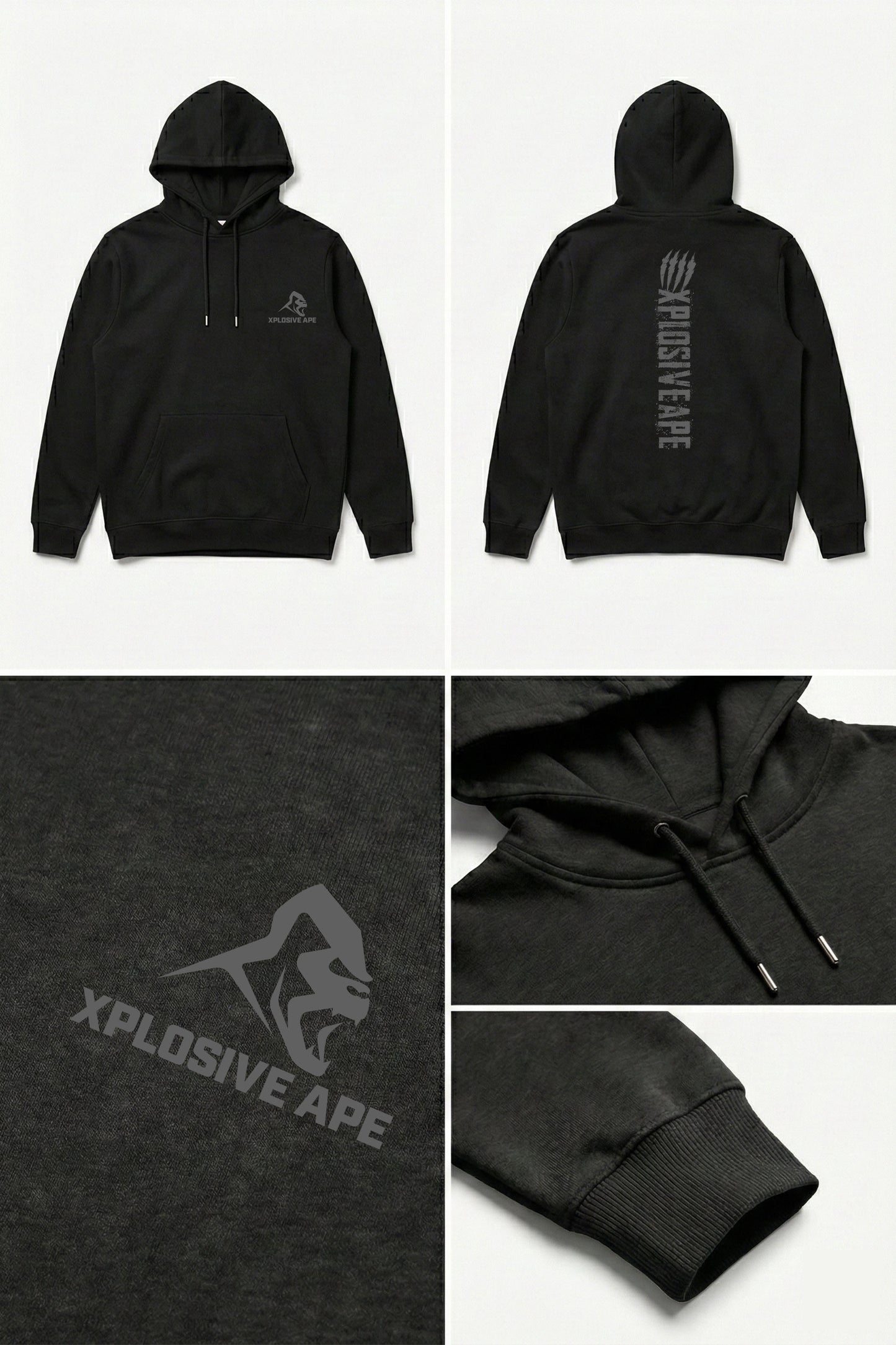 XAPE Claw Strike String Hoodie - Black