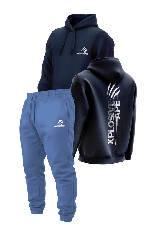 XAPE Claw V2 String Hoodie & Prime Logo V2 Joggers Combo - Navy/Sky