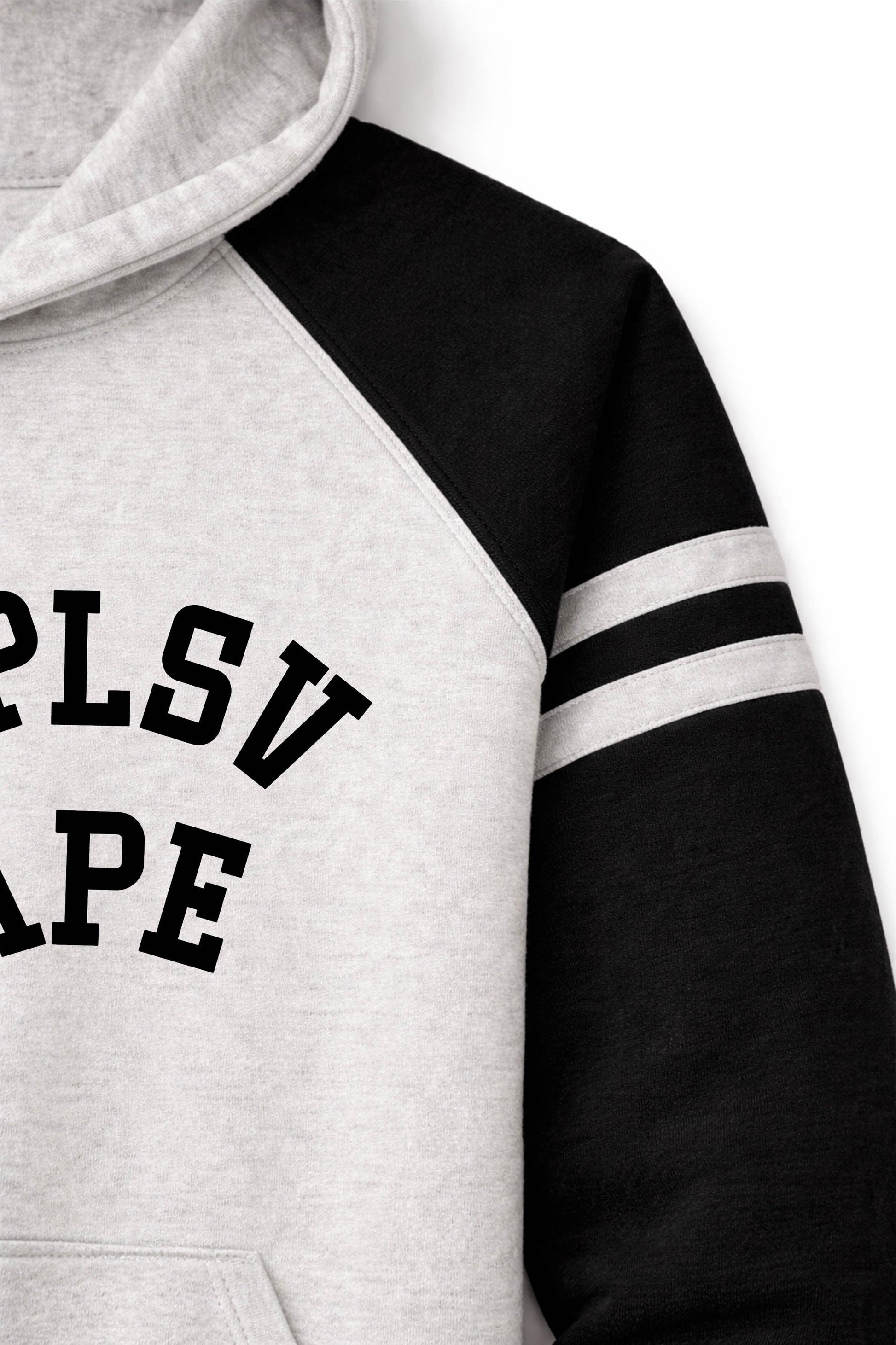 XAPE Collegiate Raglan Hoodie - Oatmeal Heather/Black