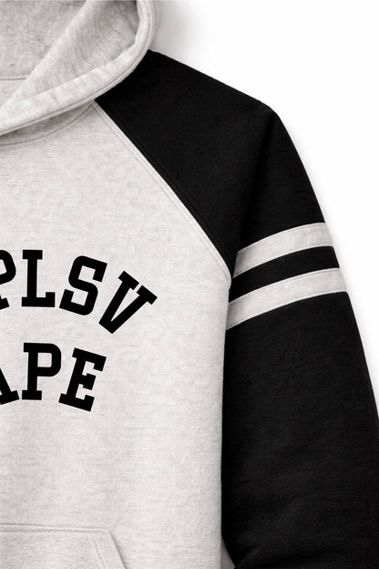 XAPE Collegiate Raglan Hoodie - Oatmeal Heather/Black