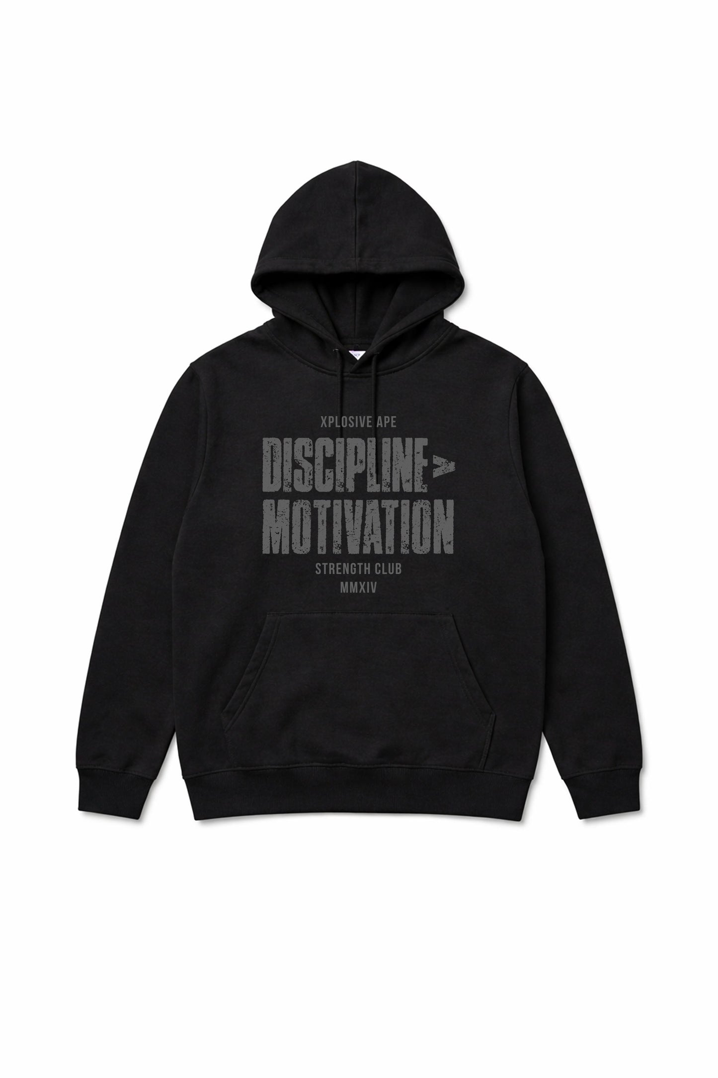 XAPE Discipline Motivation String Hoodie - Black