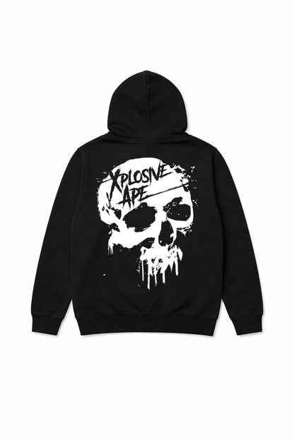 XAPE Dripping Skull Hoodie - Black
