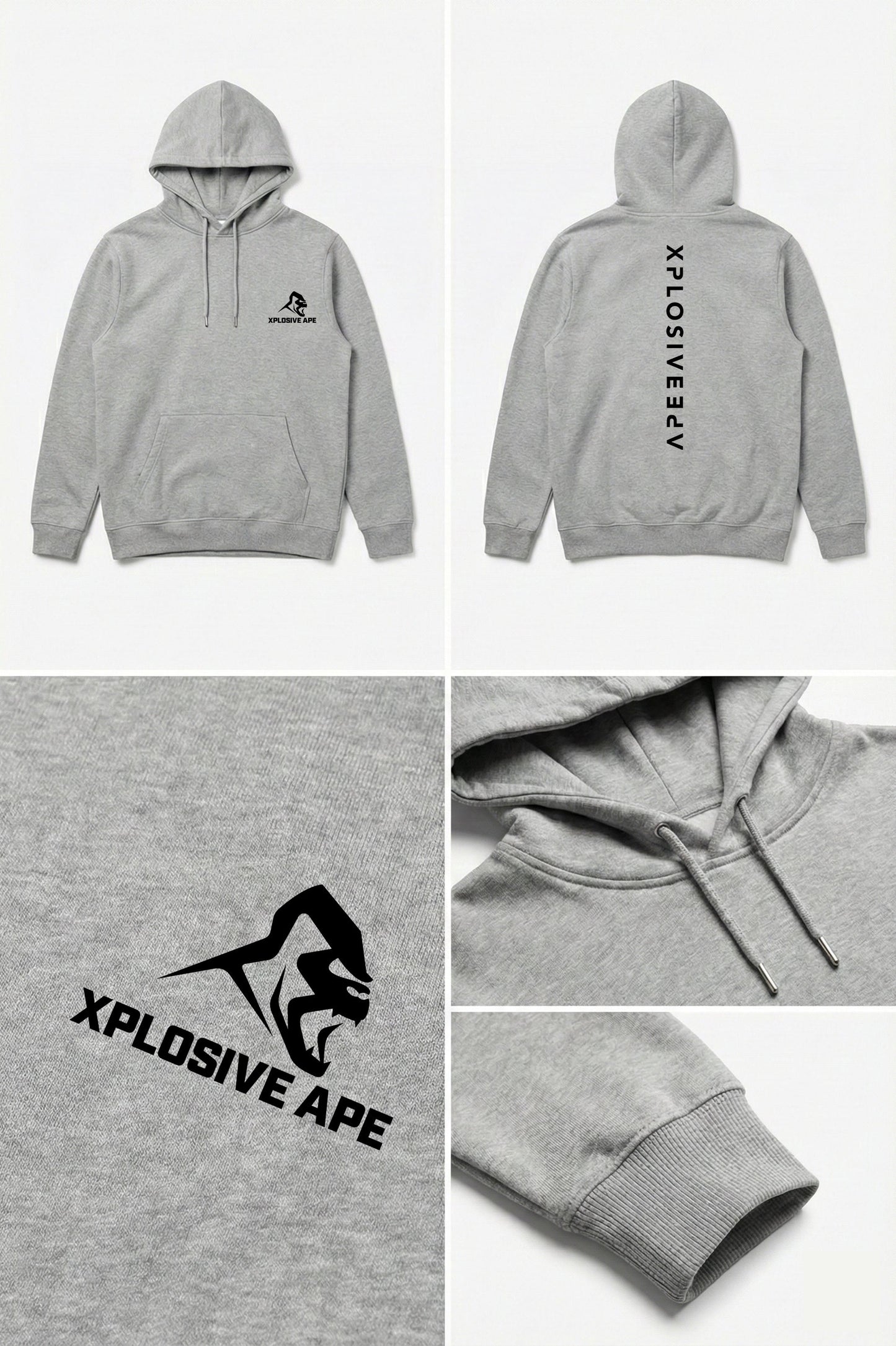 XAPE Futuristic V2 String Hoodie - Sports Grey