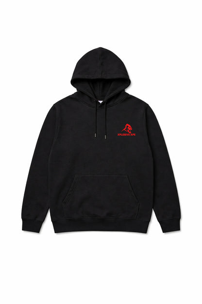XAPE Hatched String Hoodie - Black