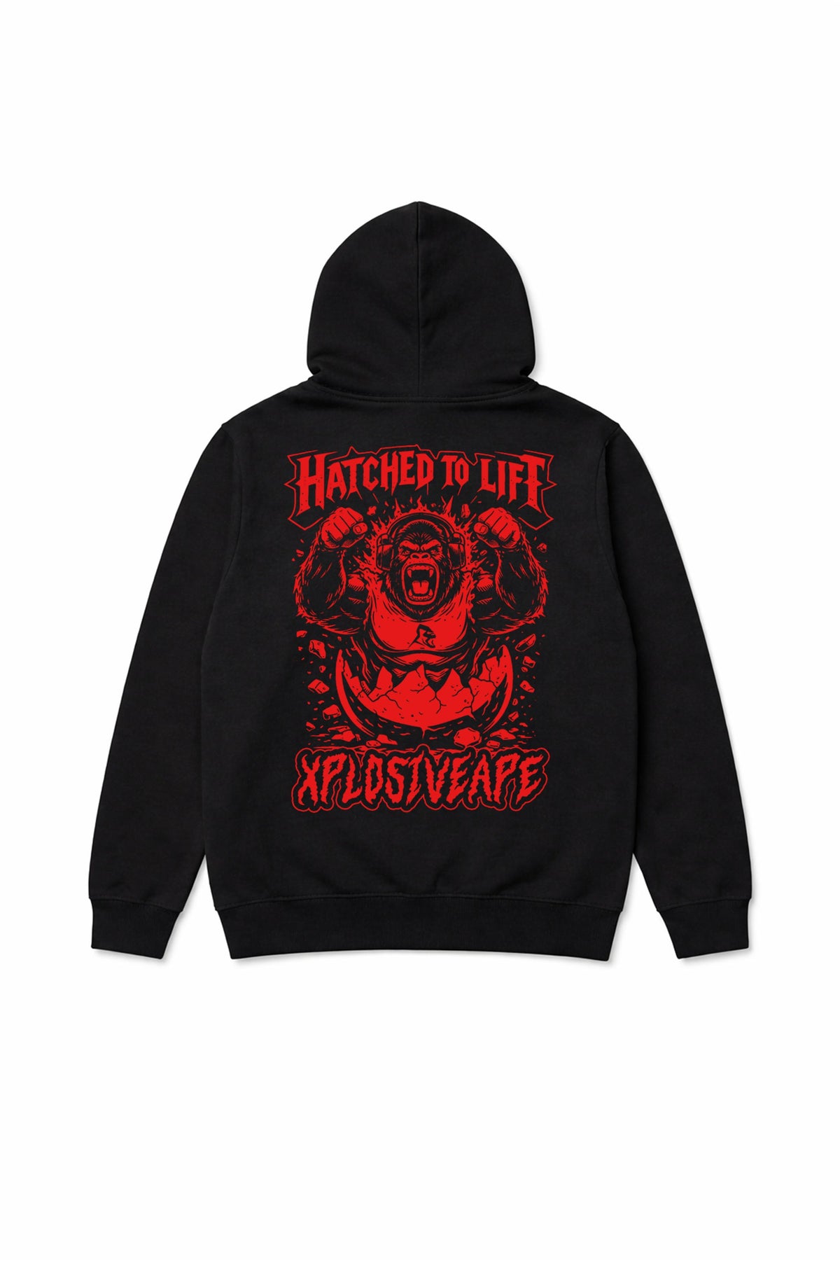 XAPE Hatched String Hoodie - Black