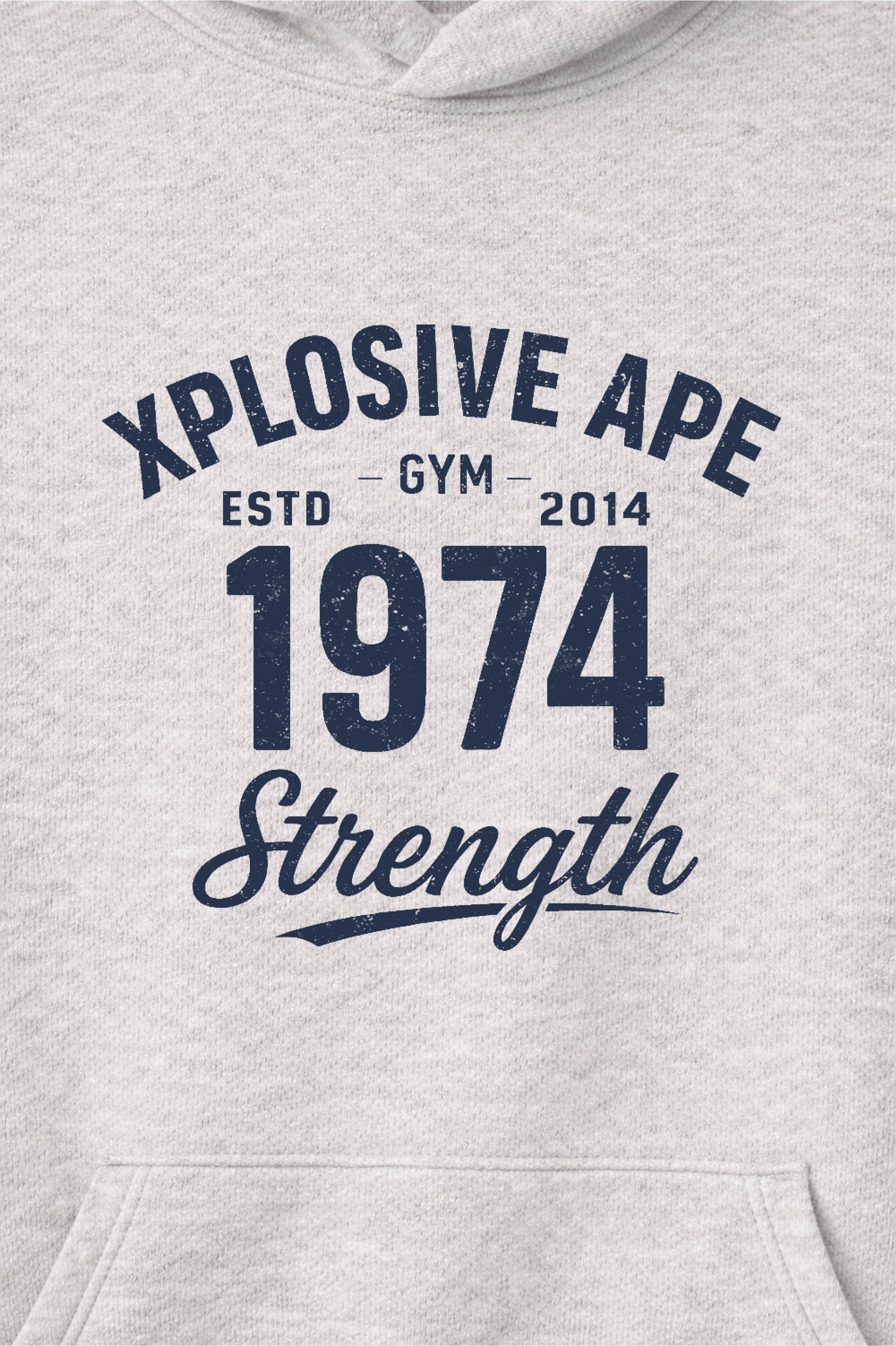XAPE Heritage Script Raglan Hoodie - Oatmeal Heather/Indigo