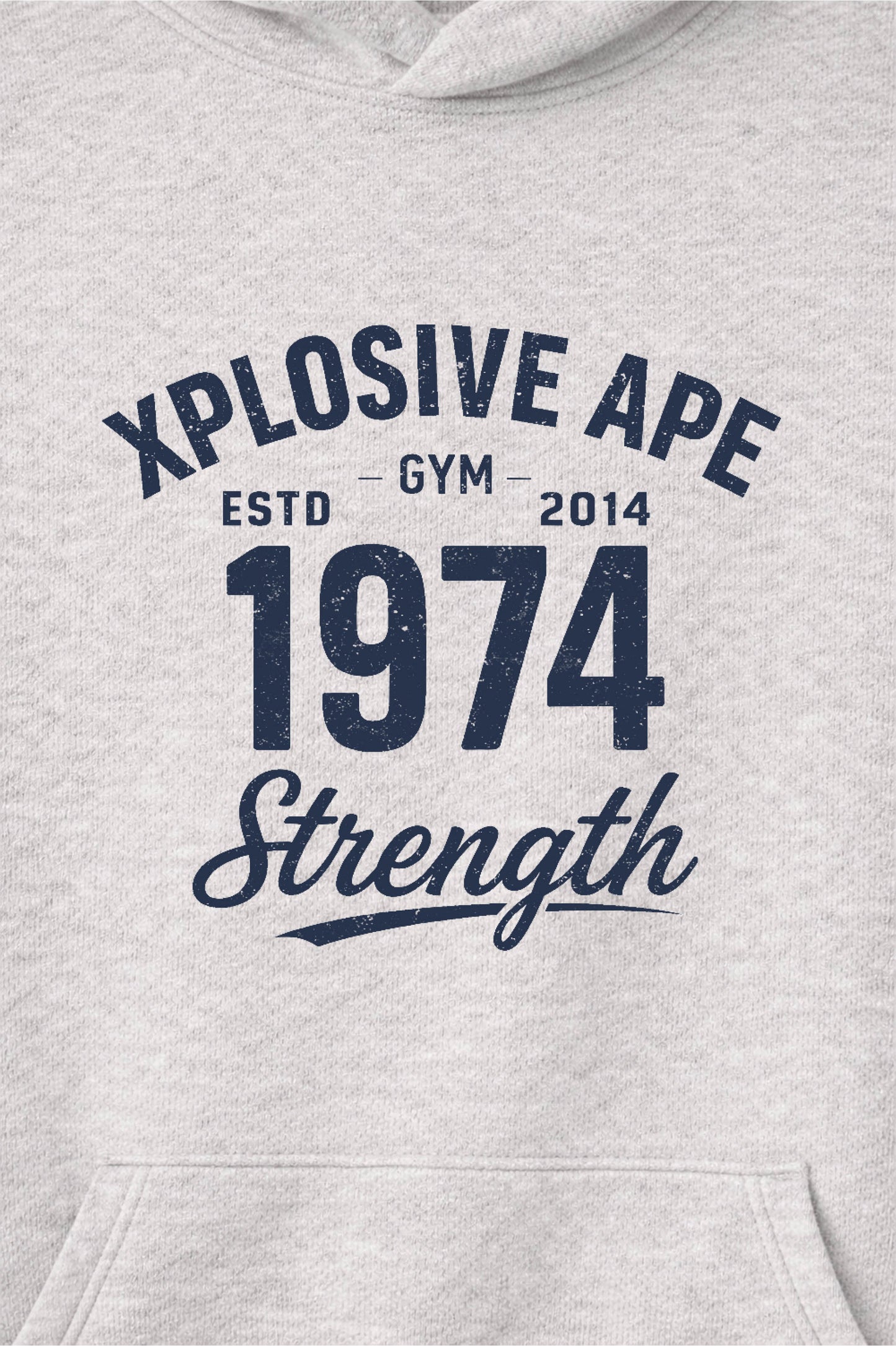 XAPE Heritage Script Raglan Hoodie - Oatmeal Heather/Indigo