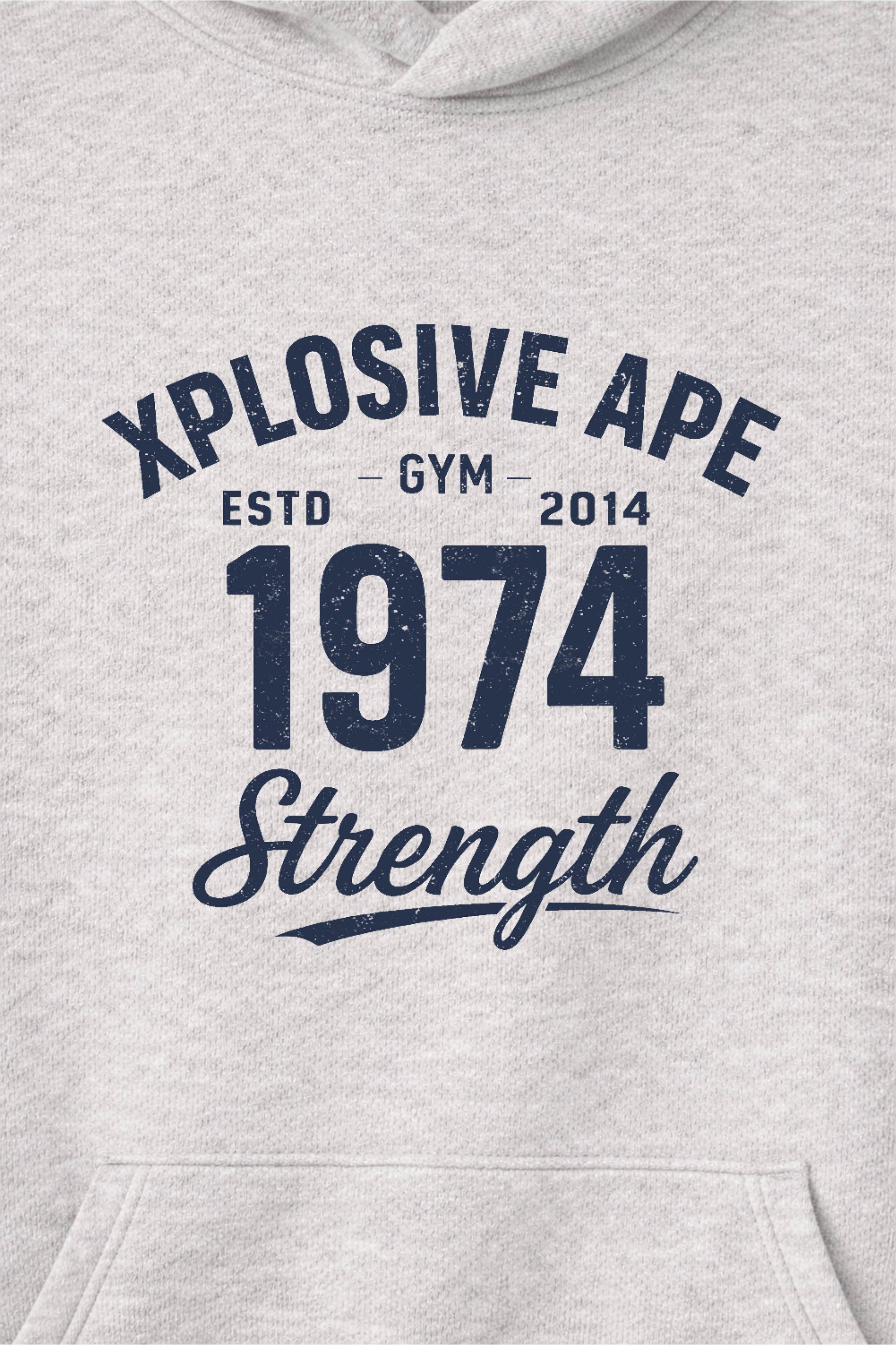 XAPE Heritage Script Raglan Hoodie - Oatmeal Heather/Indigo