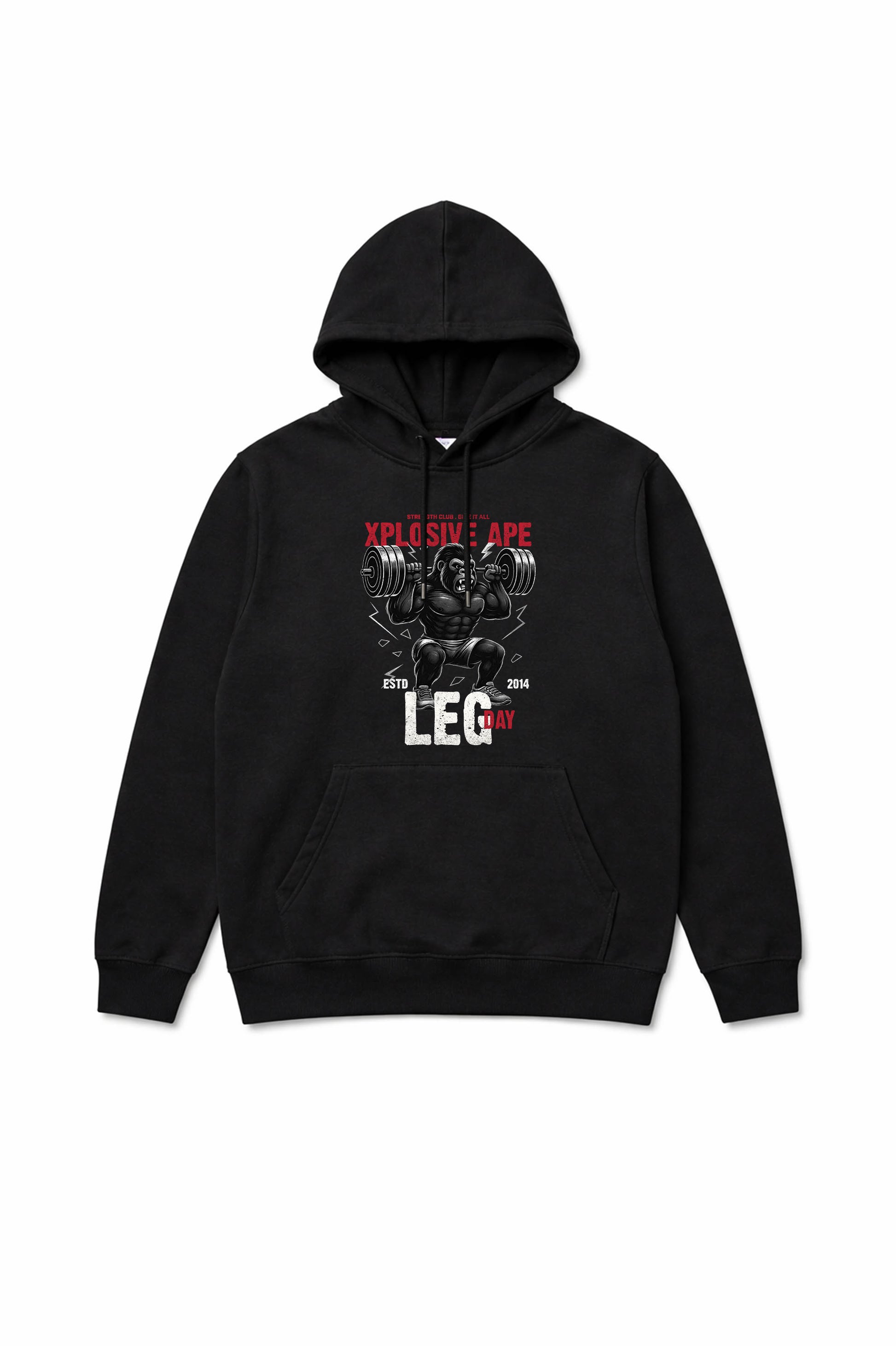 XAPE Leg Day V4 String Hoodie - Black