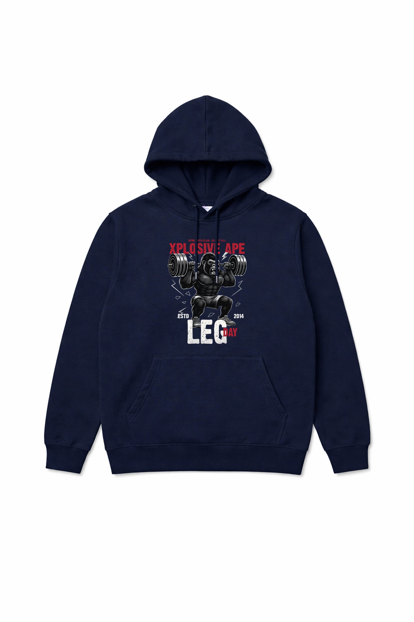 XAPE Leg Day V4 String Hoodie - Navy