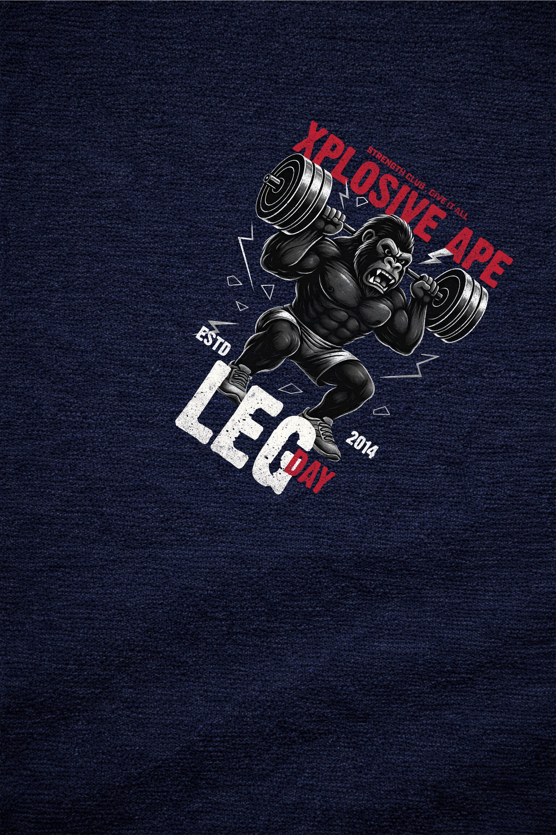 XAPE Leg Day V4 String Hoodie - Navy