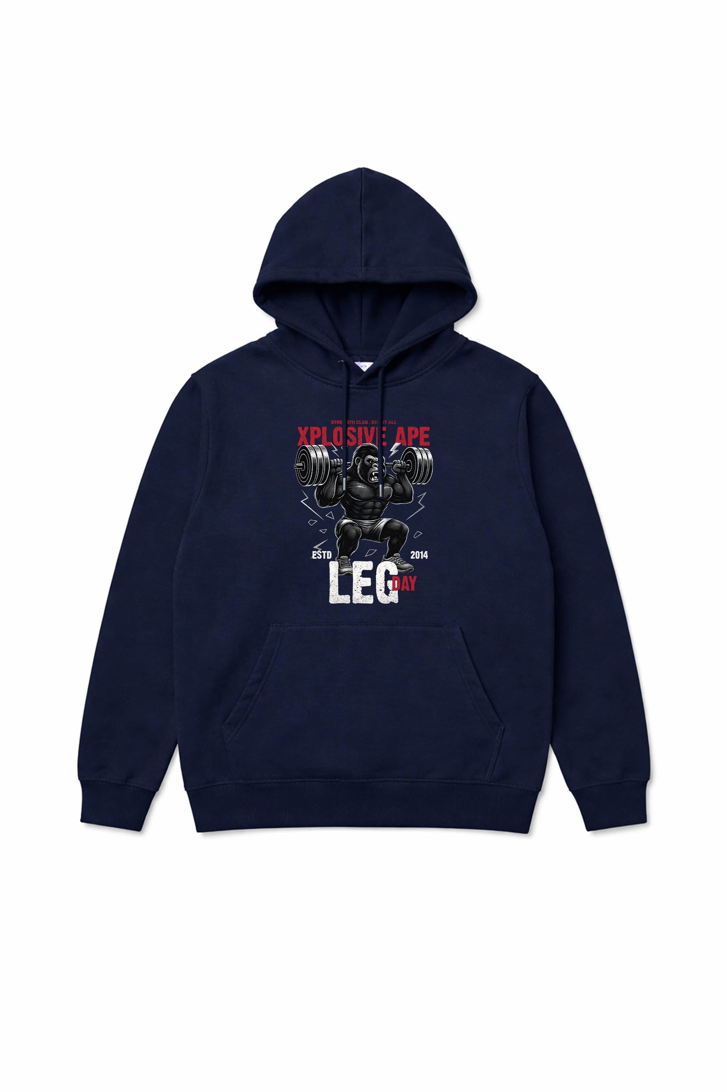 XAPE Leg Day V4 String Hoodie - Navy