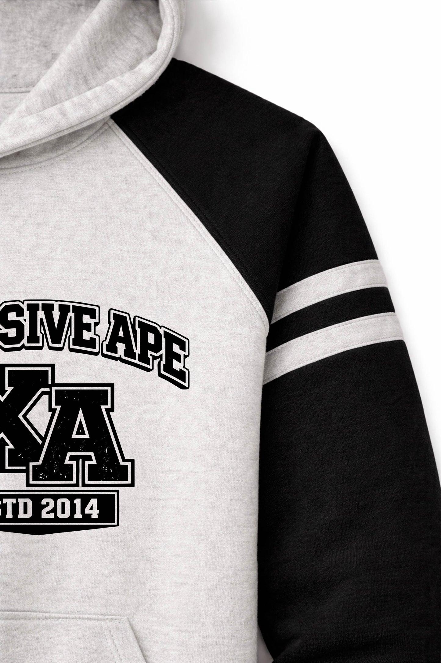 XAPE Monogram Raglan Hoodie - Oatmeal Heather/Black
