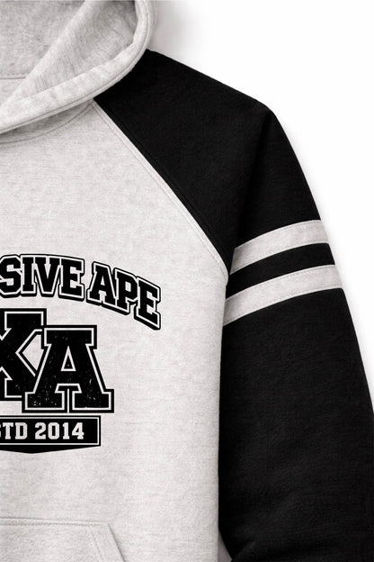 XAPE Monogram Raglan Hoodie - Oatmeal Heather/Black