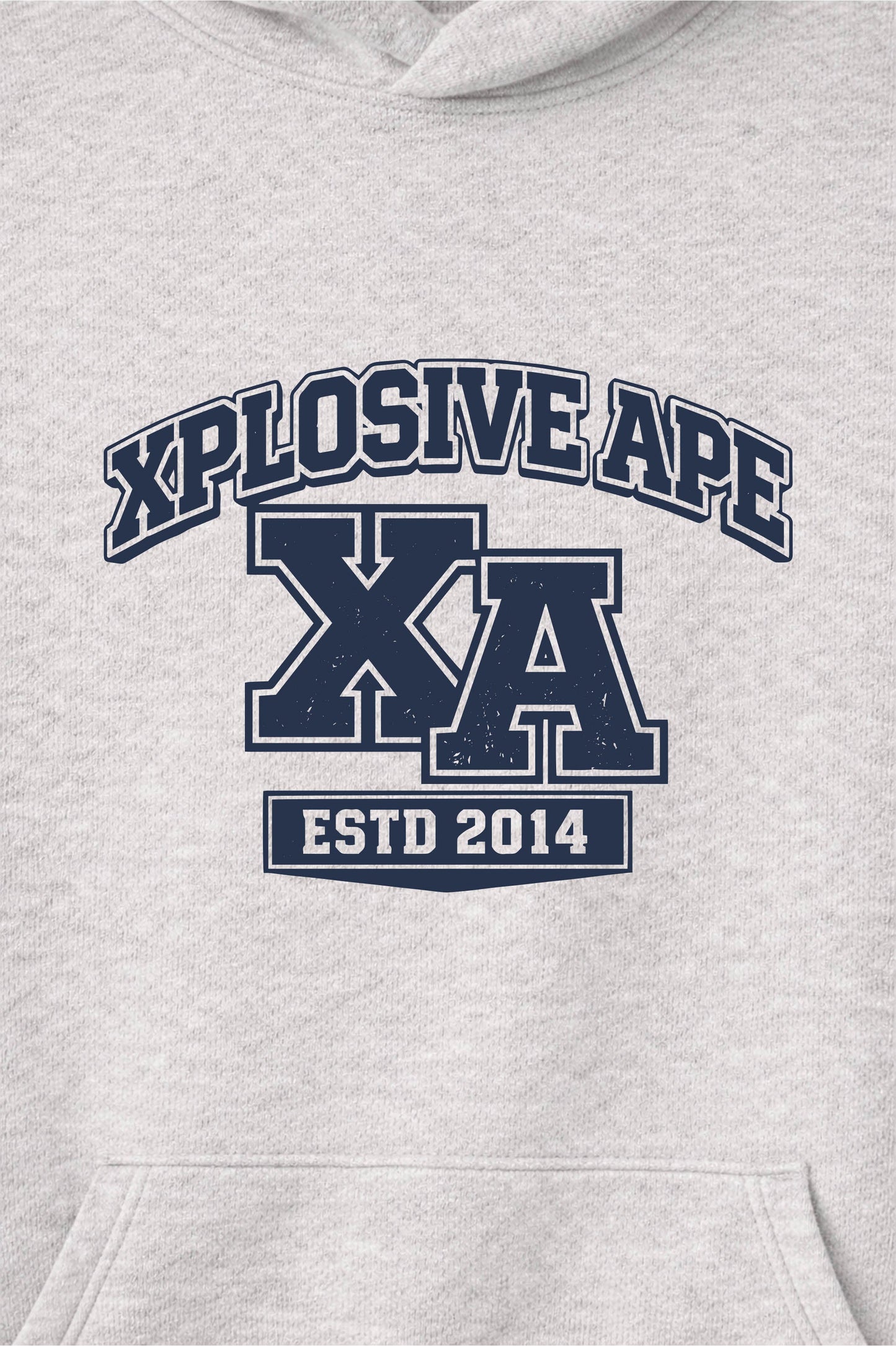 XAPE Monogram Raglan Hoodie - Oatmeal Heather/Indigo