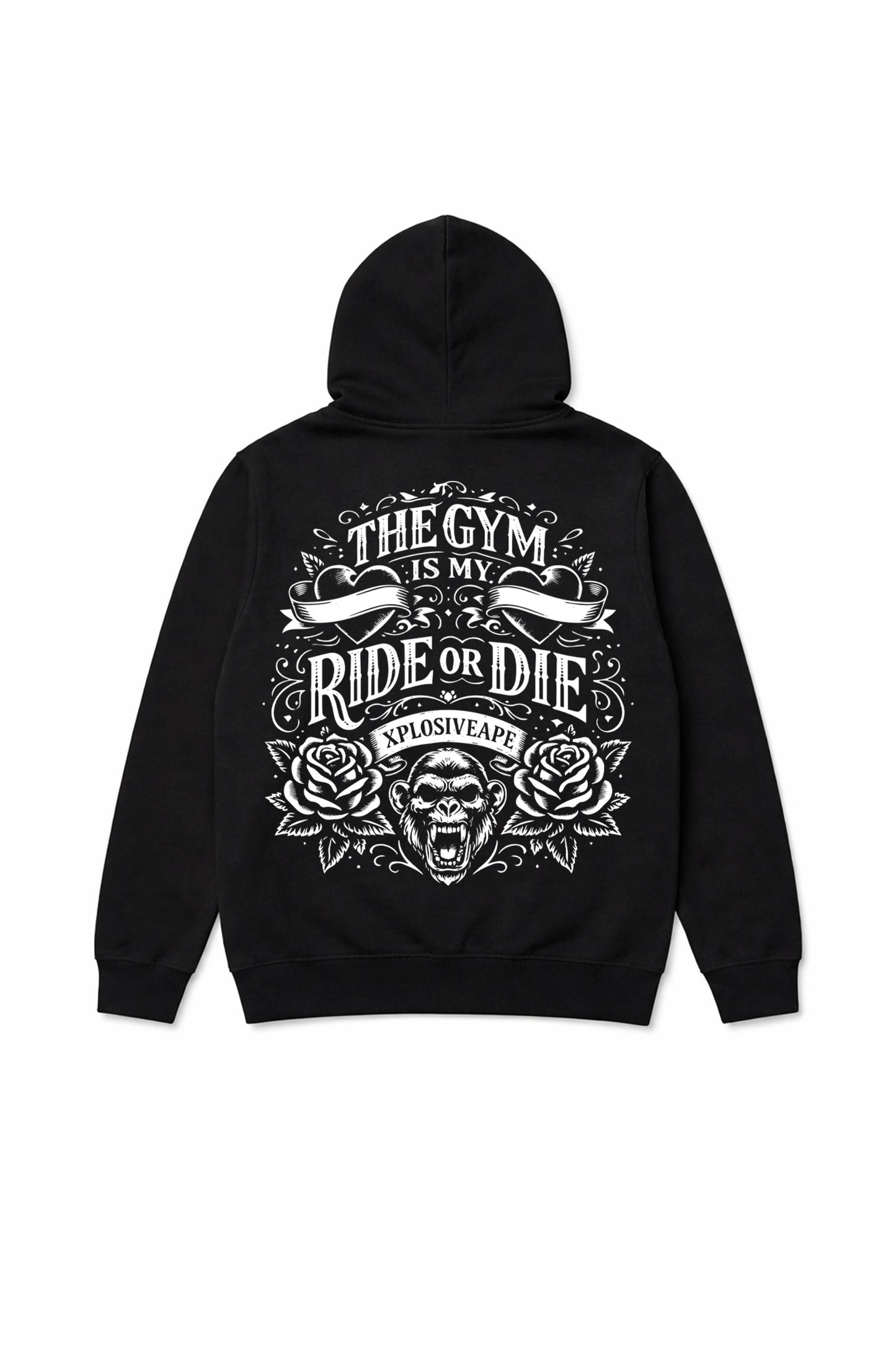 XAPE Ride or Die String Hoodie - Black