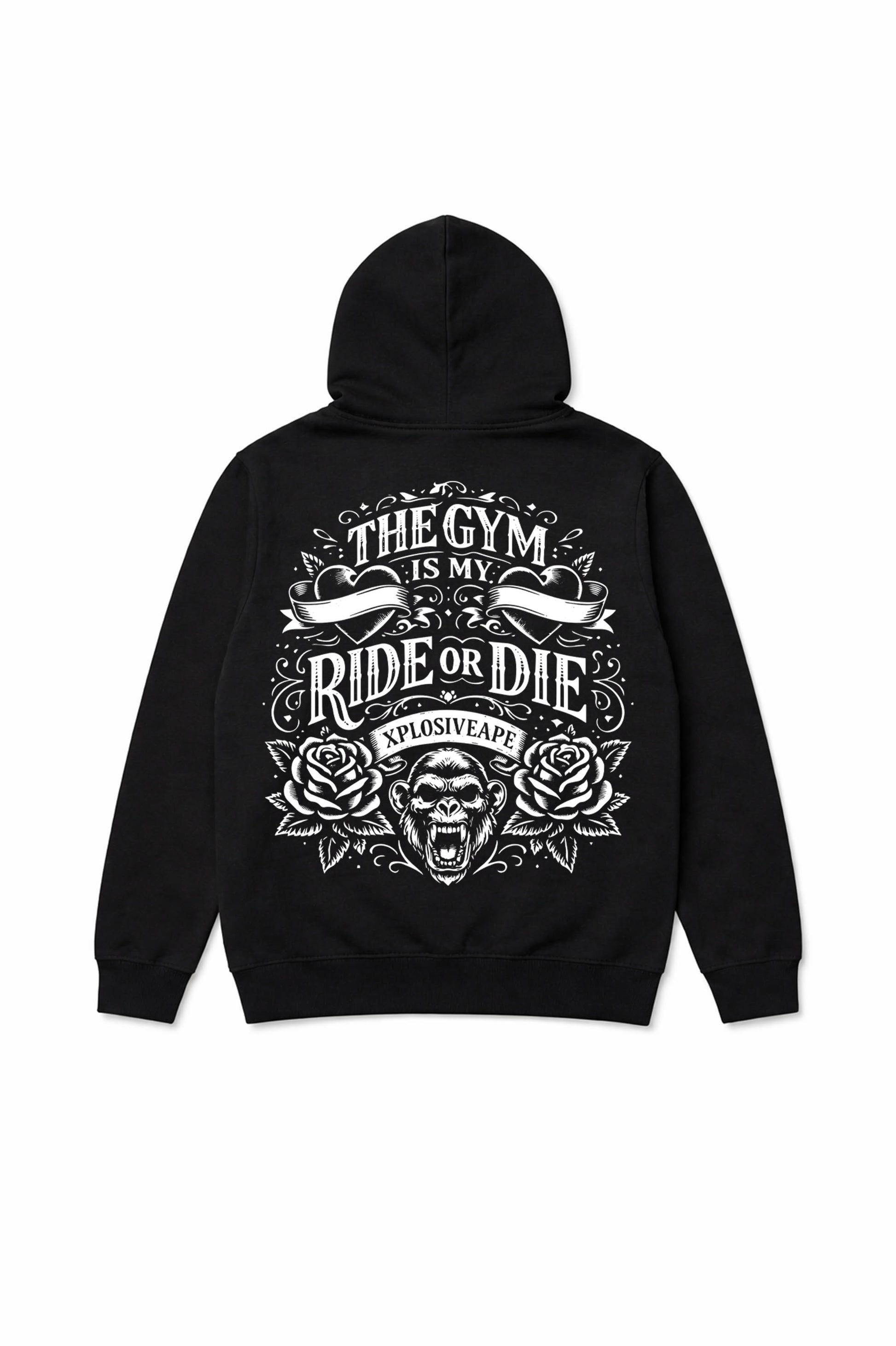 XAPE Ride or Die String Hoodie - Black
