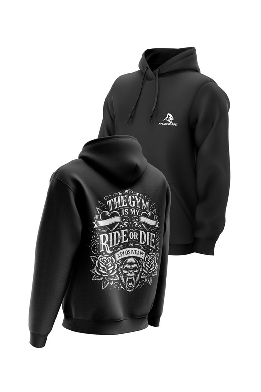 XAPE Ride or Die String Hoodie - Black