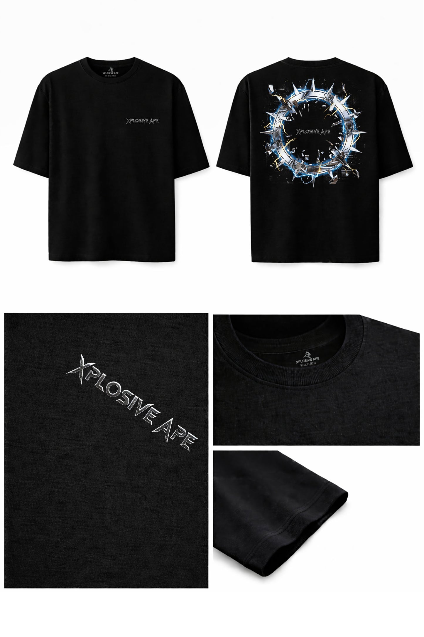 XAPE Shock Halo Oversized Tee - Black