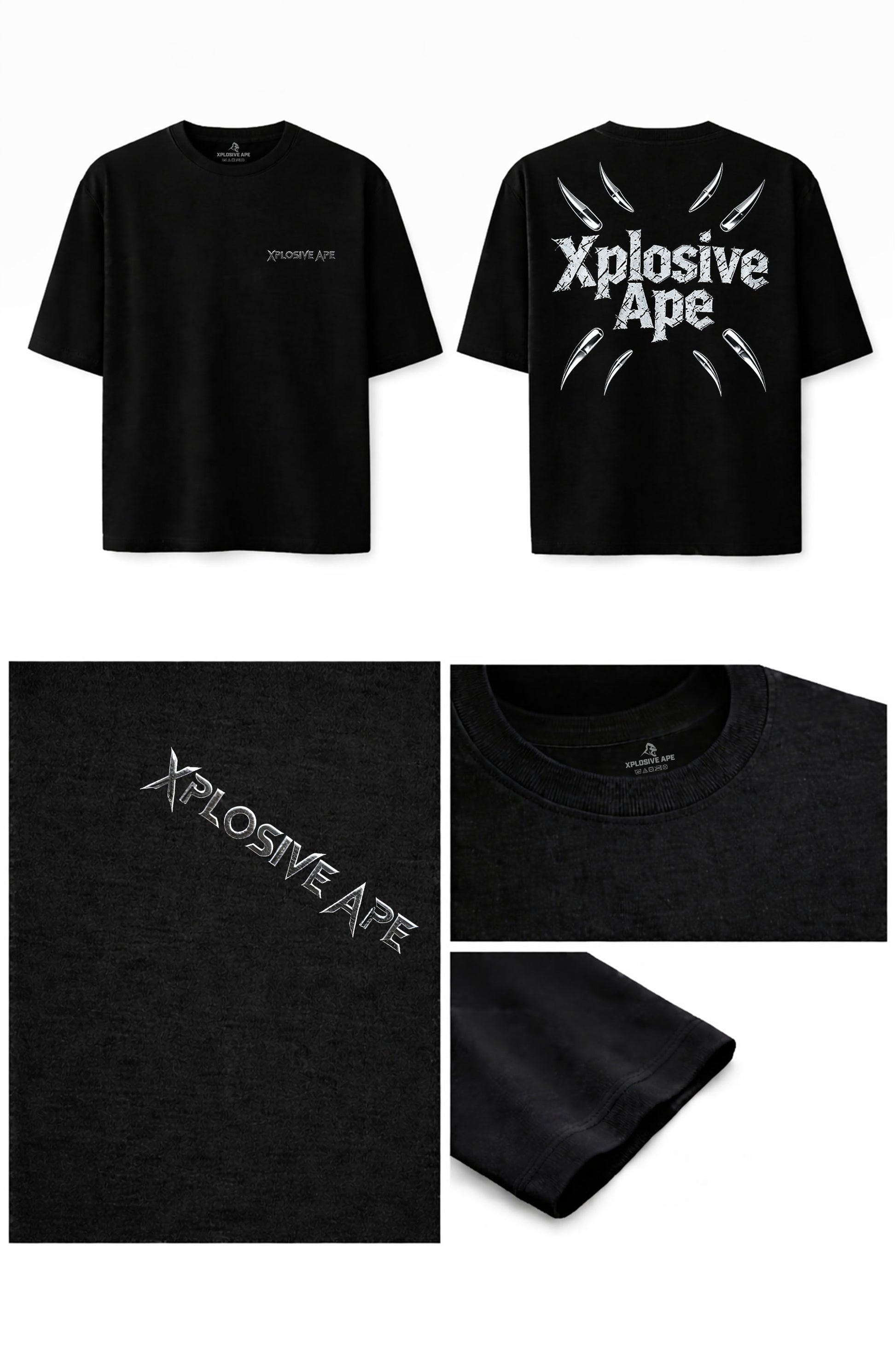 XAPE Shrapnel Burst Oversized Tee - Black