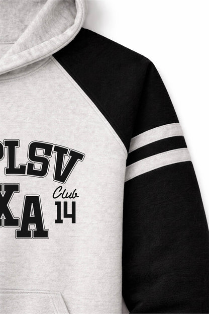 XAPE Speed Camp Raglan Hoodie - Oatmeal Heather/Black