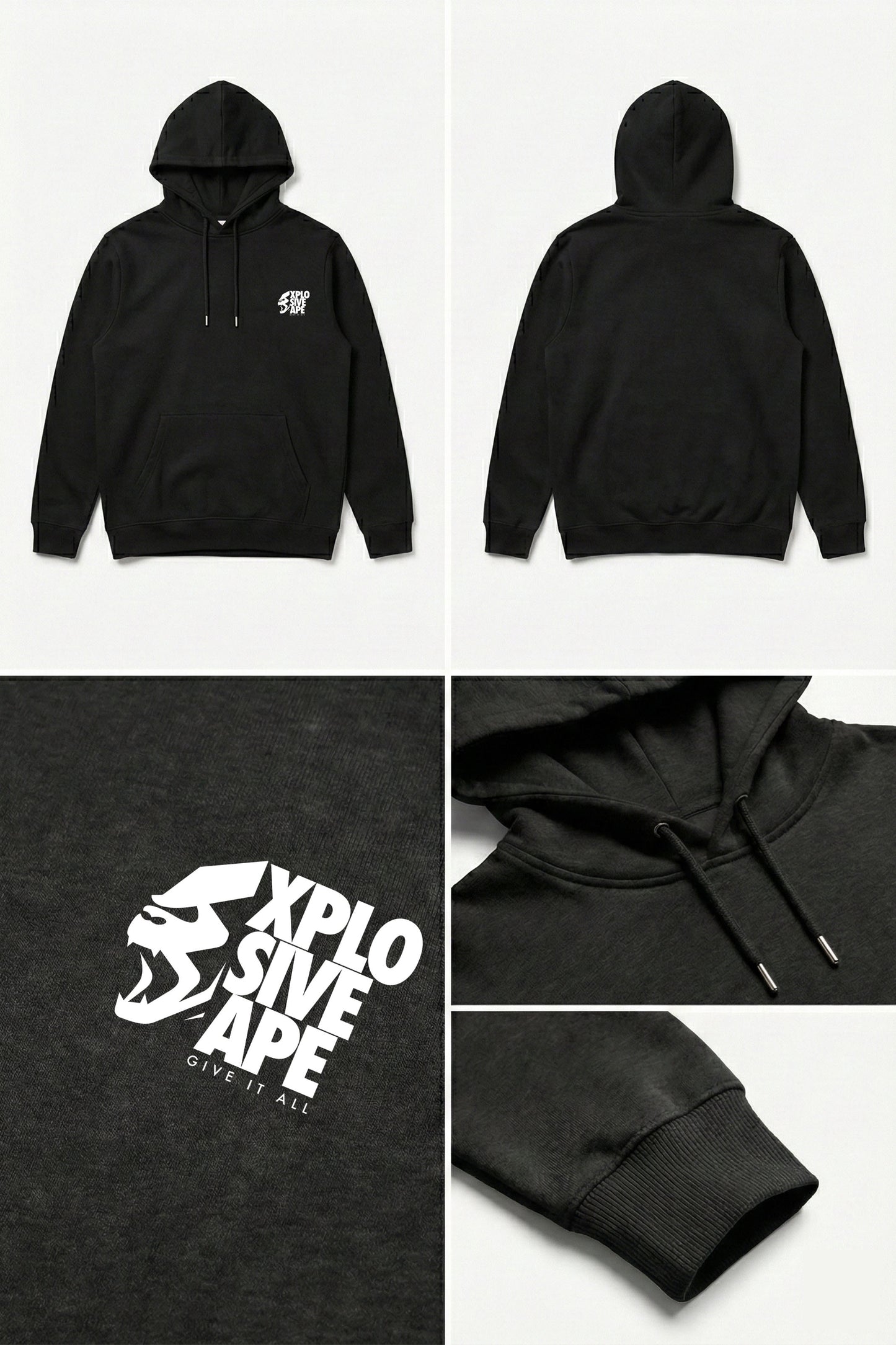 XAPE Ultimate Ape V2 String Hoodie - Black