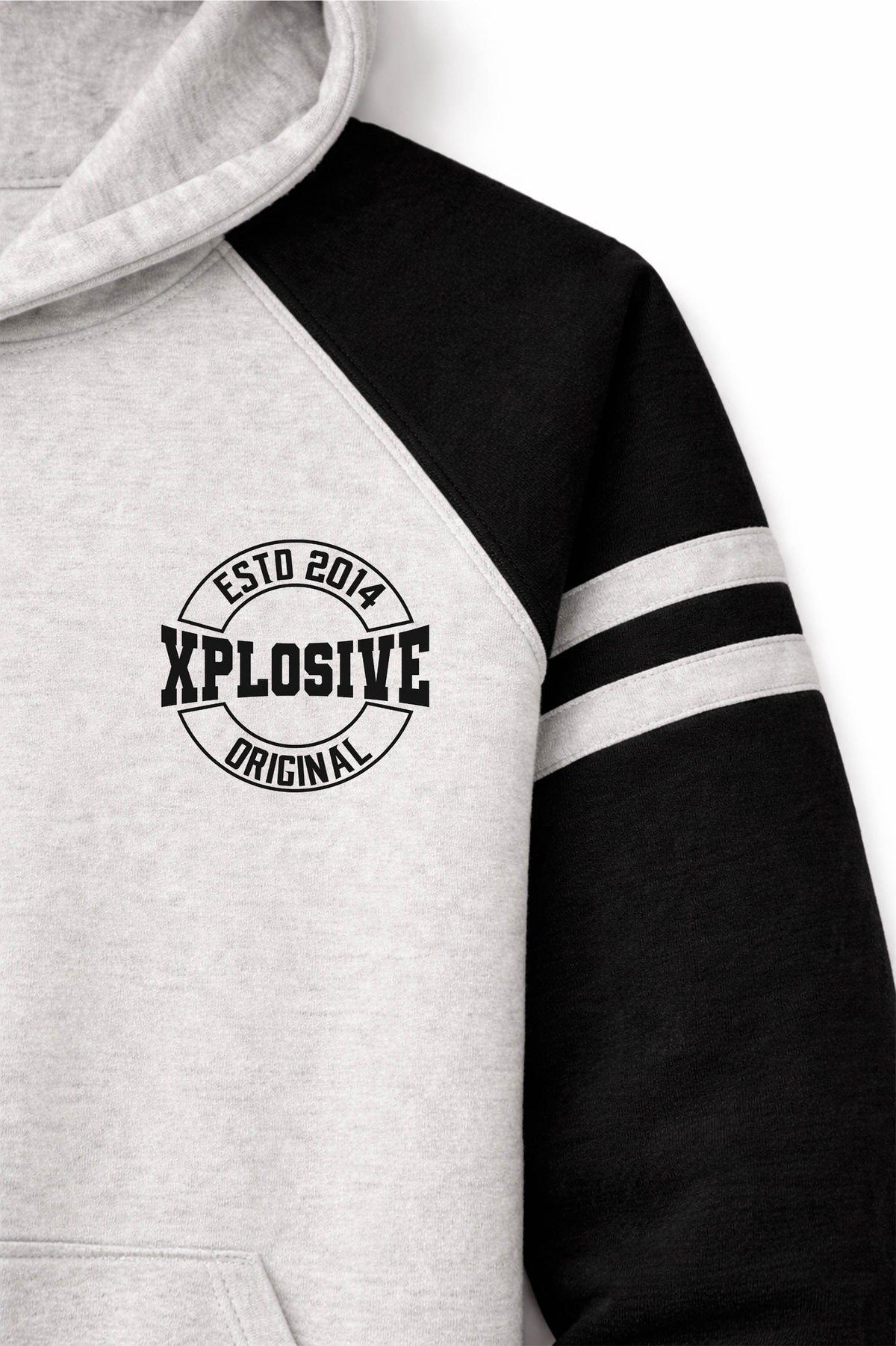 XAPE Varsity Prime Raglan Hoodie - Oatmeal Heather/Black
