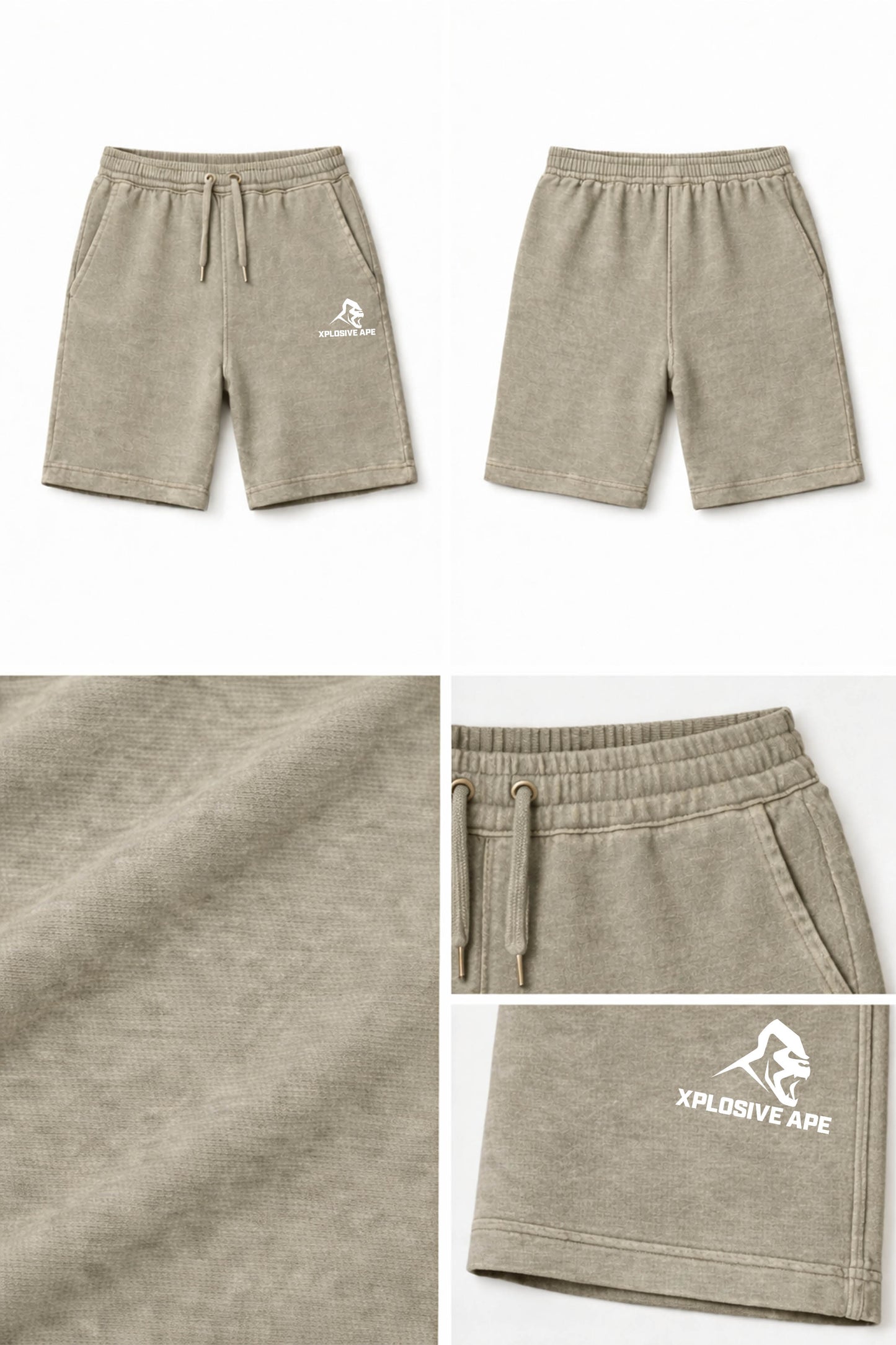 XAPE Vintage Wash Shorts - Stone