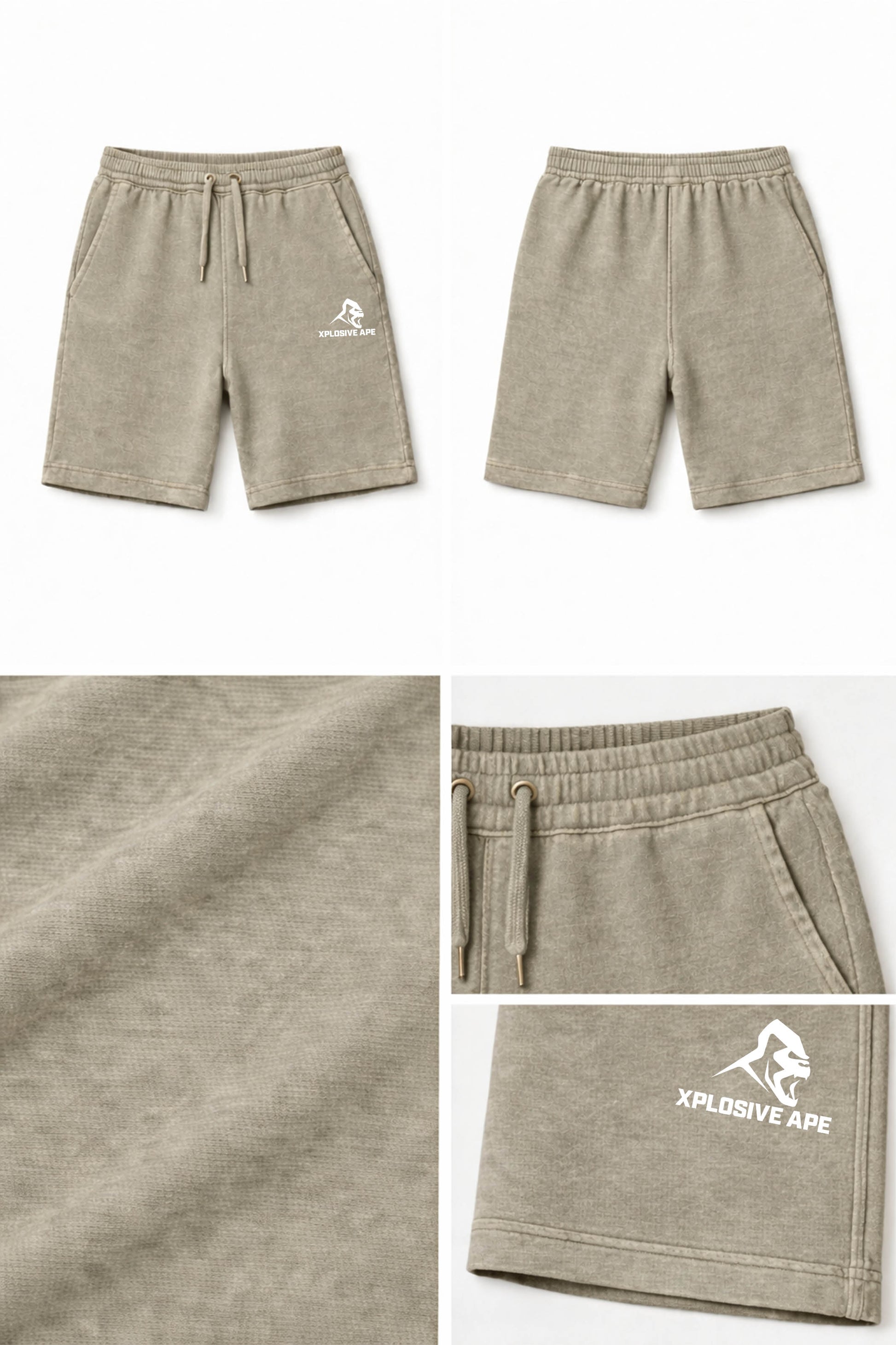 XAPE Vintage Wash Shorts - Stone
