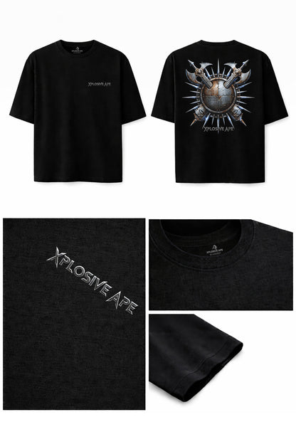 XAPE Warlord Crest Oversized Tee - Black