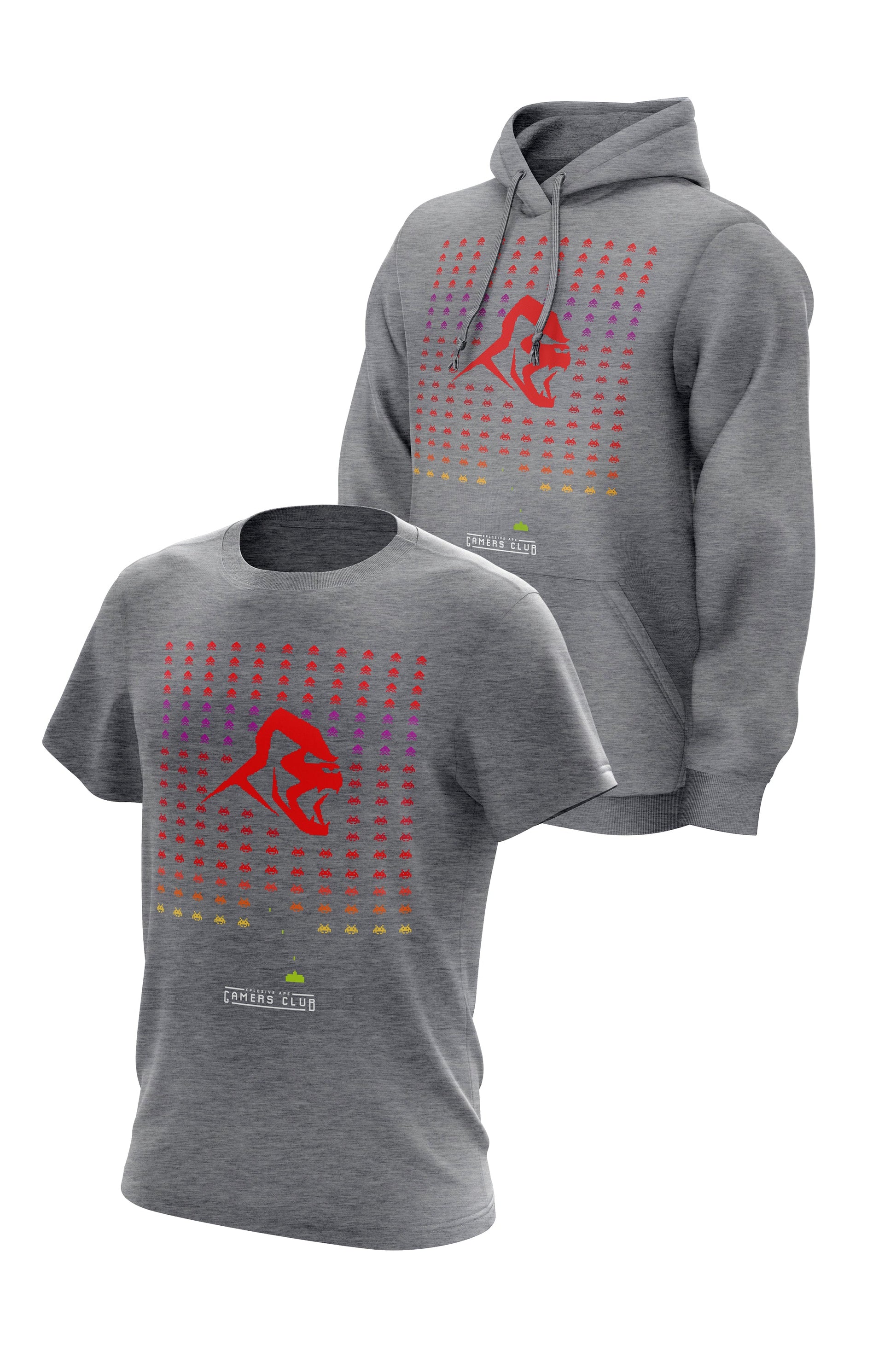 XAPE Invaders Hoodie & Tee - Grey