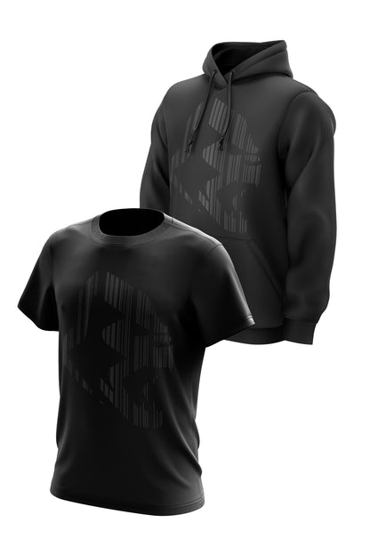 XAPE Apehead Barcoded Hoodie & Tee combo - Black