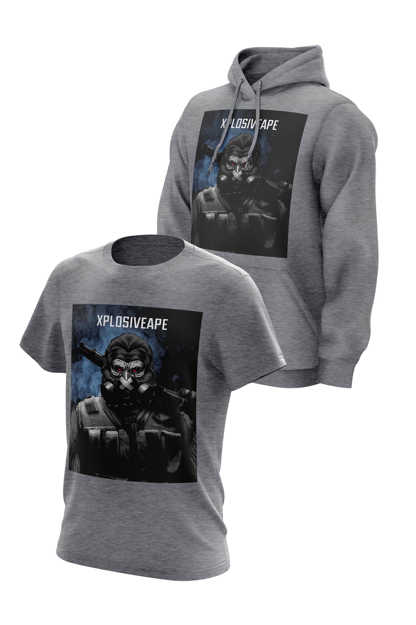 XAPE Pumpaction Hoodie & Tee Combo - Grey