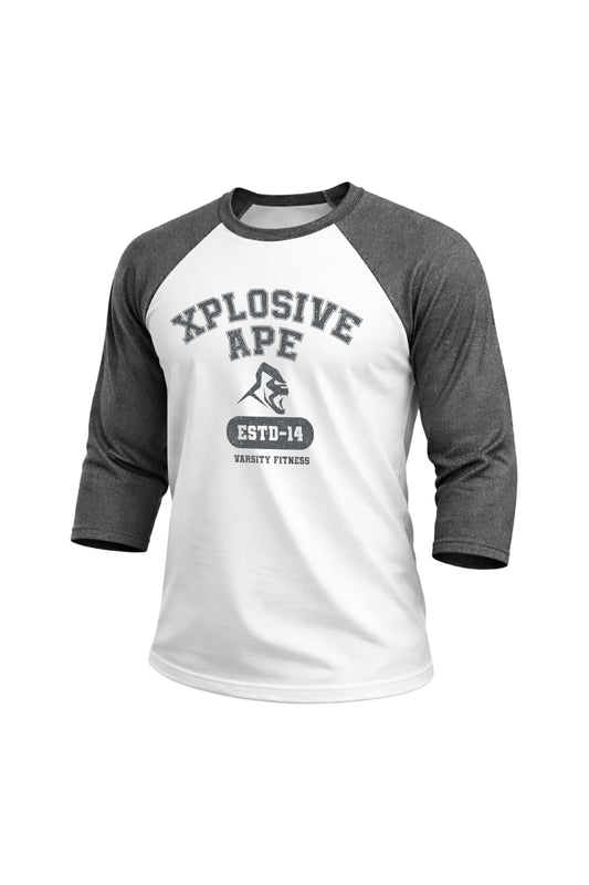 XAPE Zone 01 Raglan 3/4 Sleeve Tee - White/Dark Heather