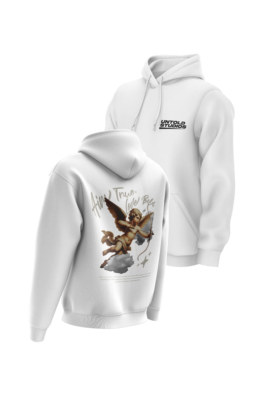 Untold Studios Aim True, Love Bold Hoodie - White