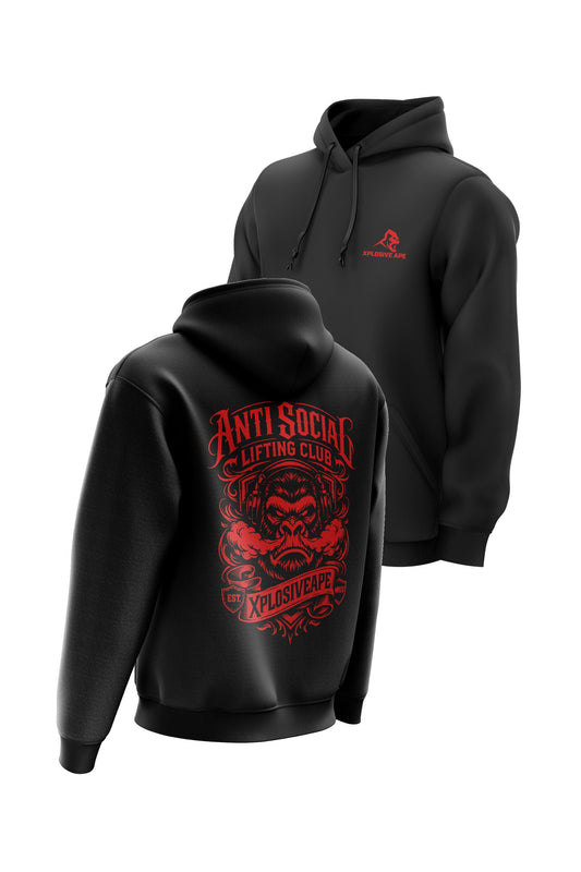 XAPE Antisocial String Hoodie - Black