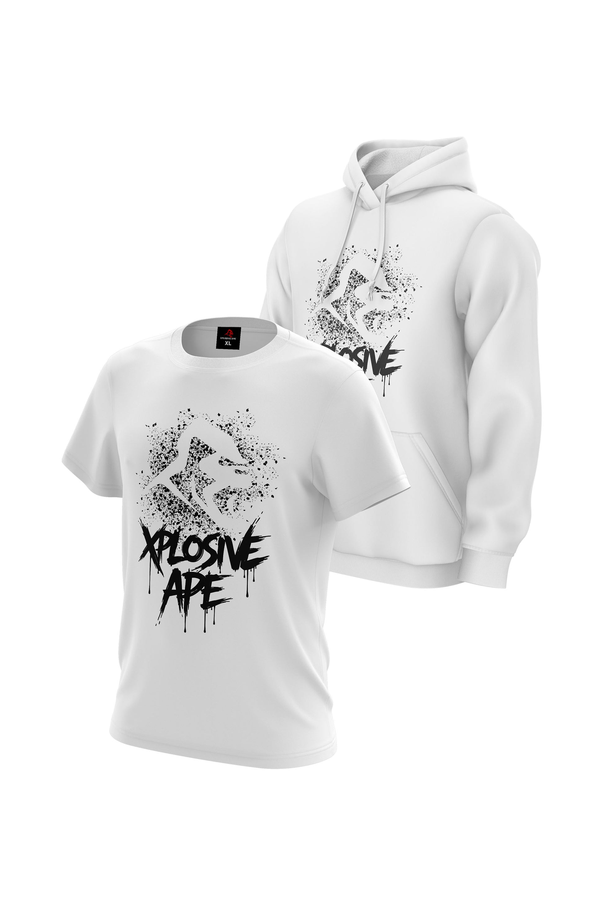 XAPE Primal Spray Hoodie & Tee - White