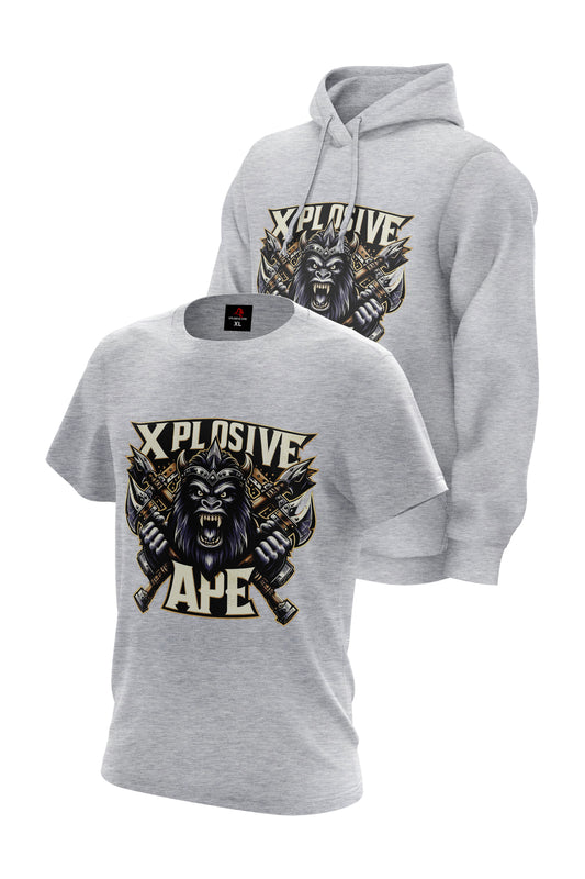 XAPE Battle Axe Hoodie & Tee Combo - Sports Grey