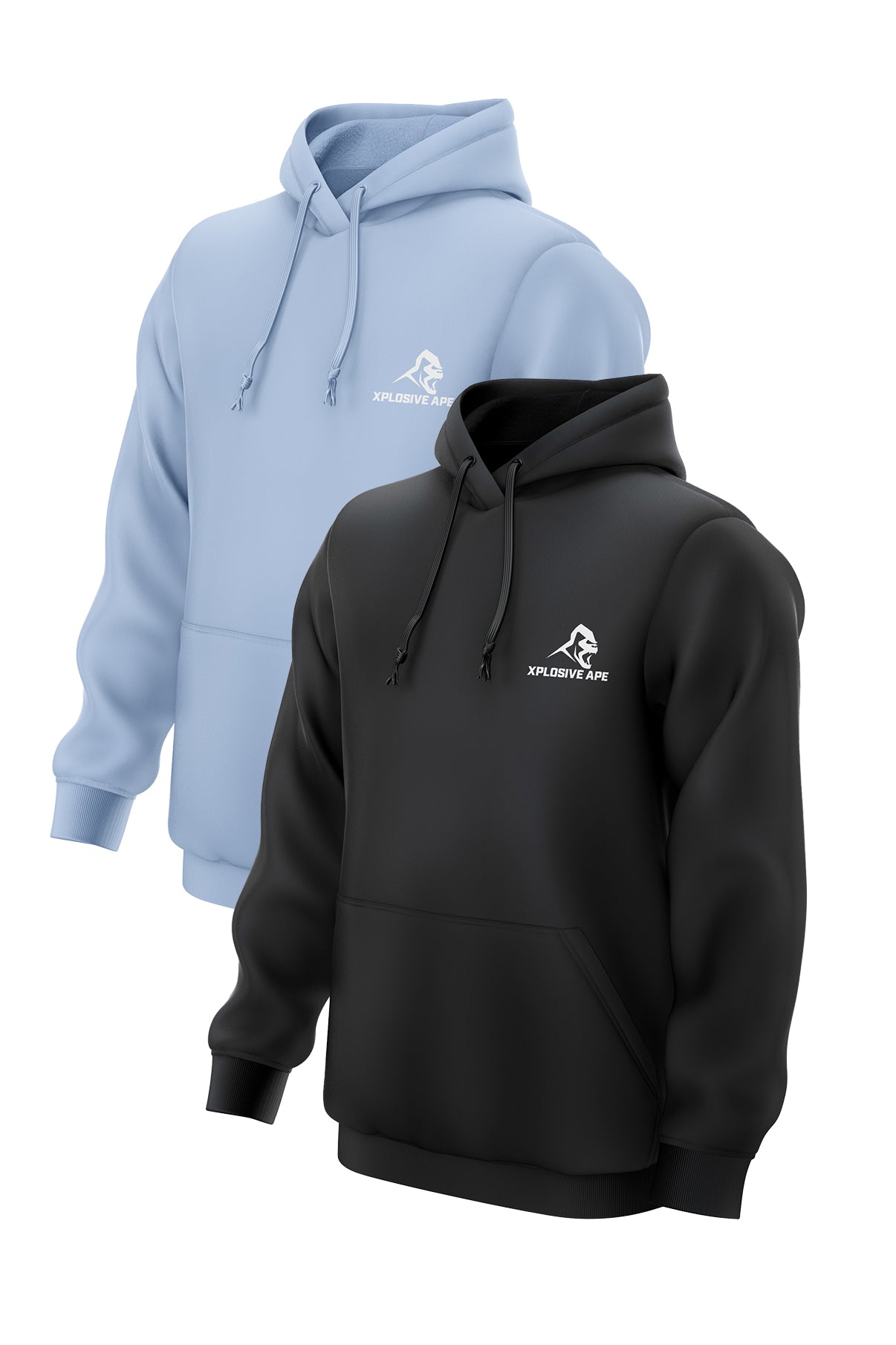 XAPE Essential 2 Hoodies Combo - Black/Light Blue