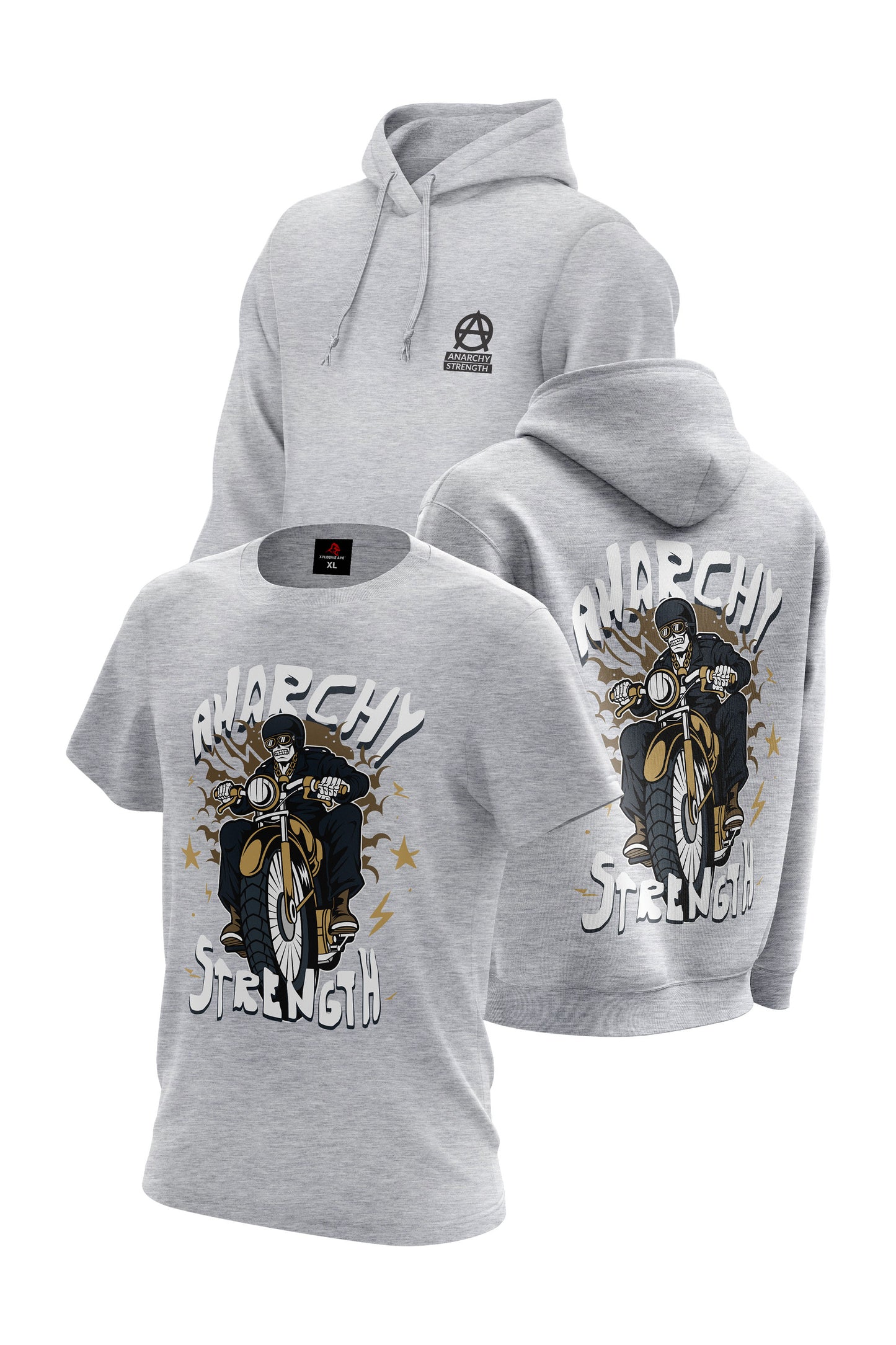 AS Bone Throttle Hoodie & Tee Combo - Sports Grey