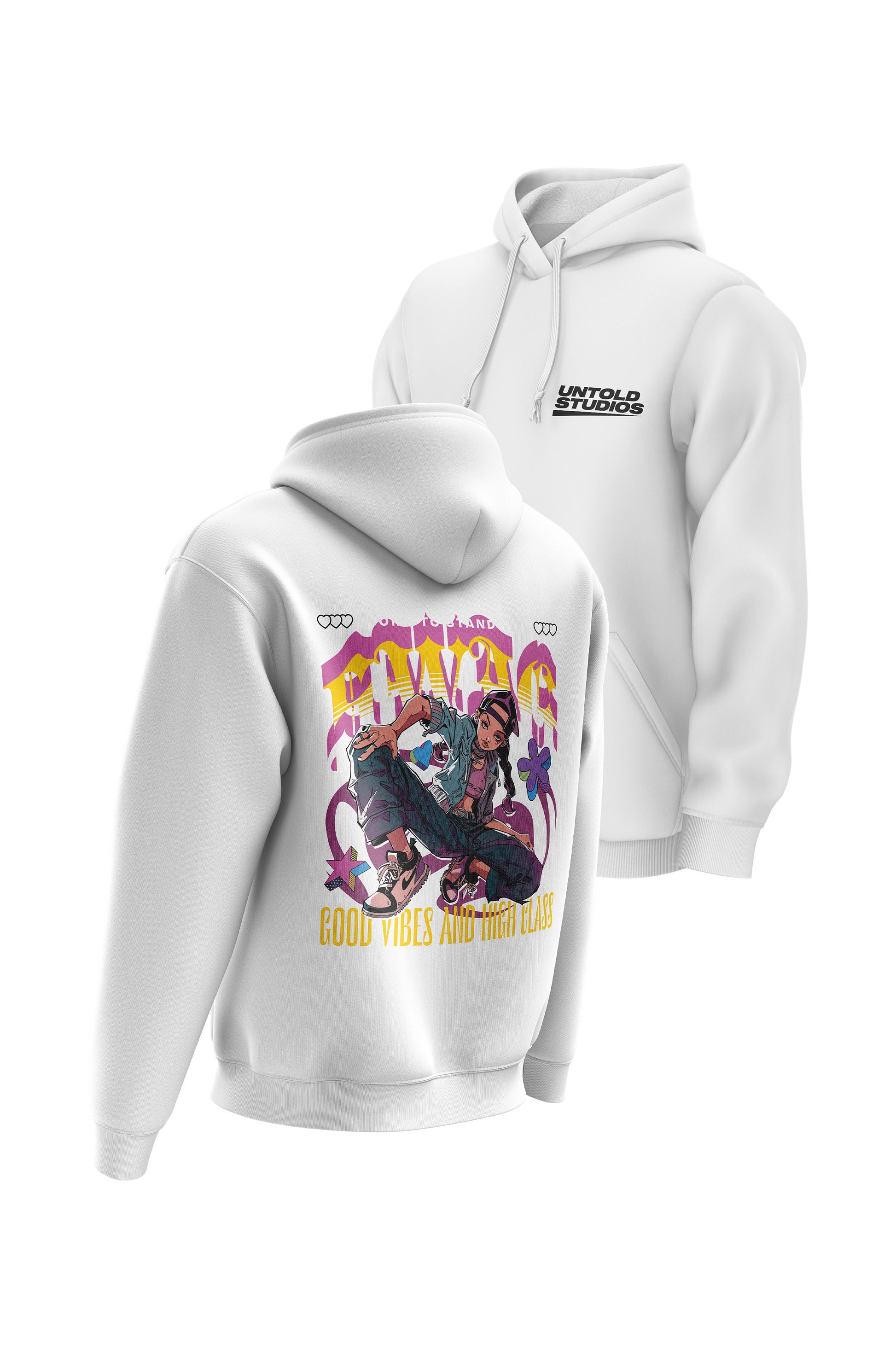 Untold Studios Born to Stand out Hoodie - White