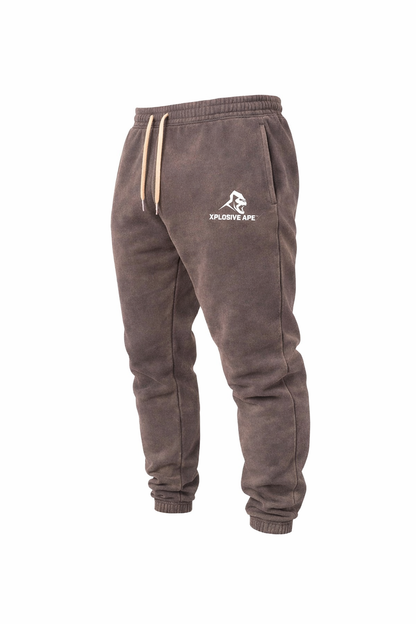 XAPE Vintage Wash Joggers - Brown