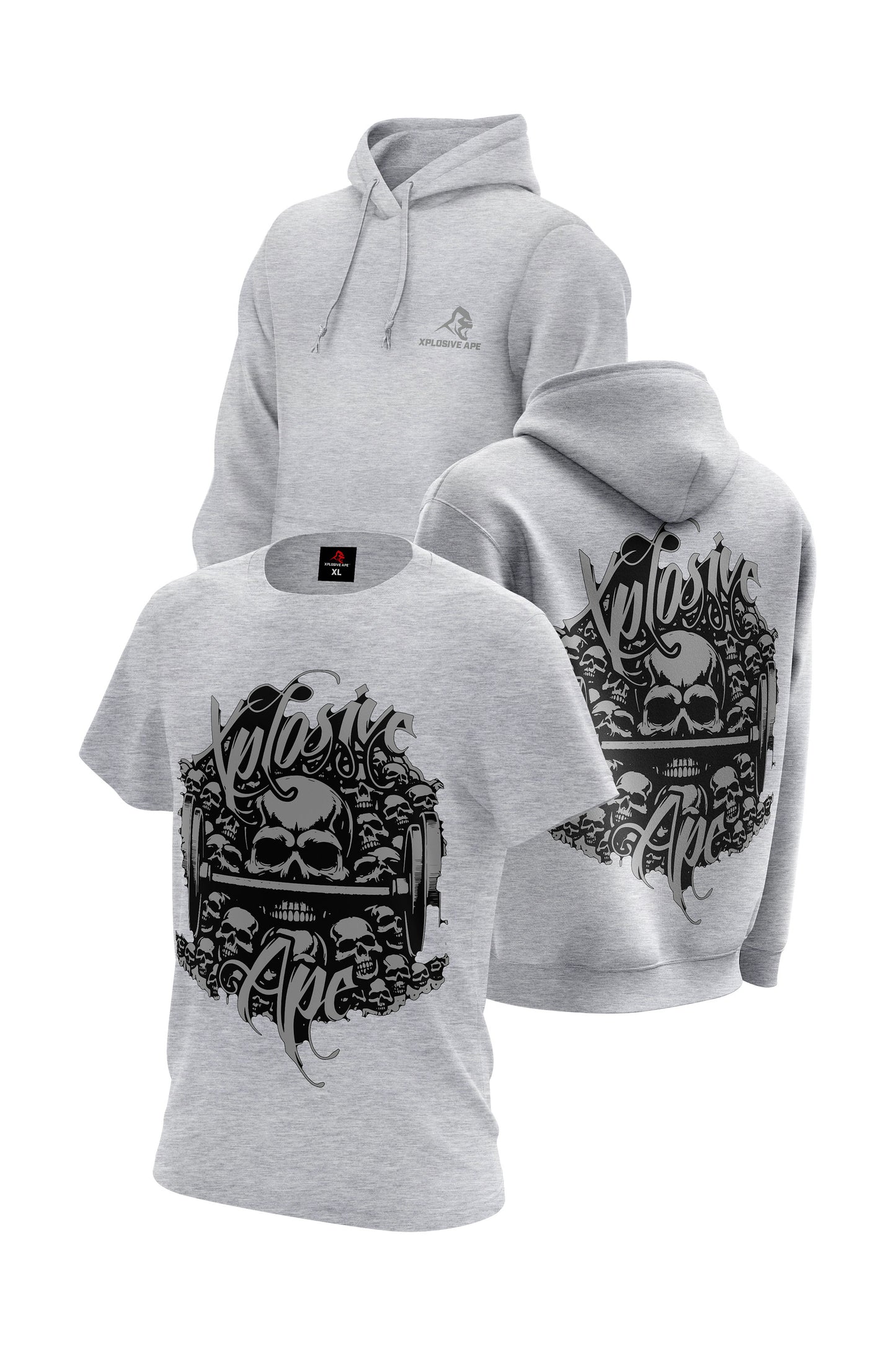 XAPE Catacombs Hoodie & Tee Combo - Sports Grey