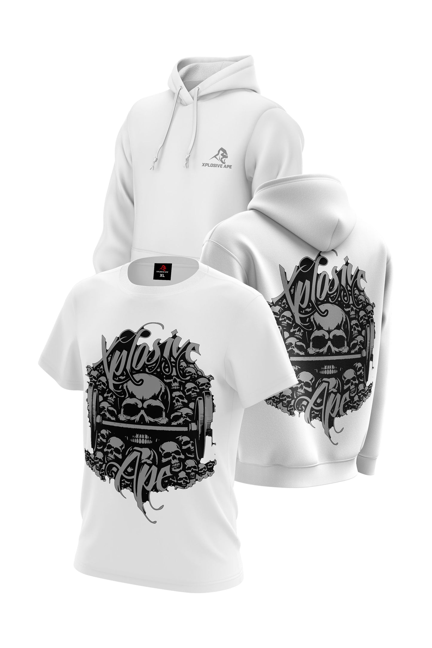 XAPE Catacombs Hoodie & Tee Combo - White