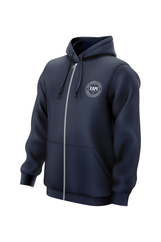 XAPE Classic Badge Logo V2 Zip Hoodie - Navy